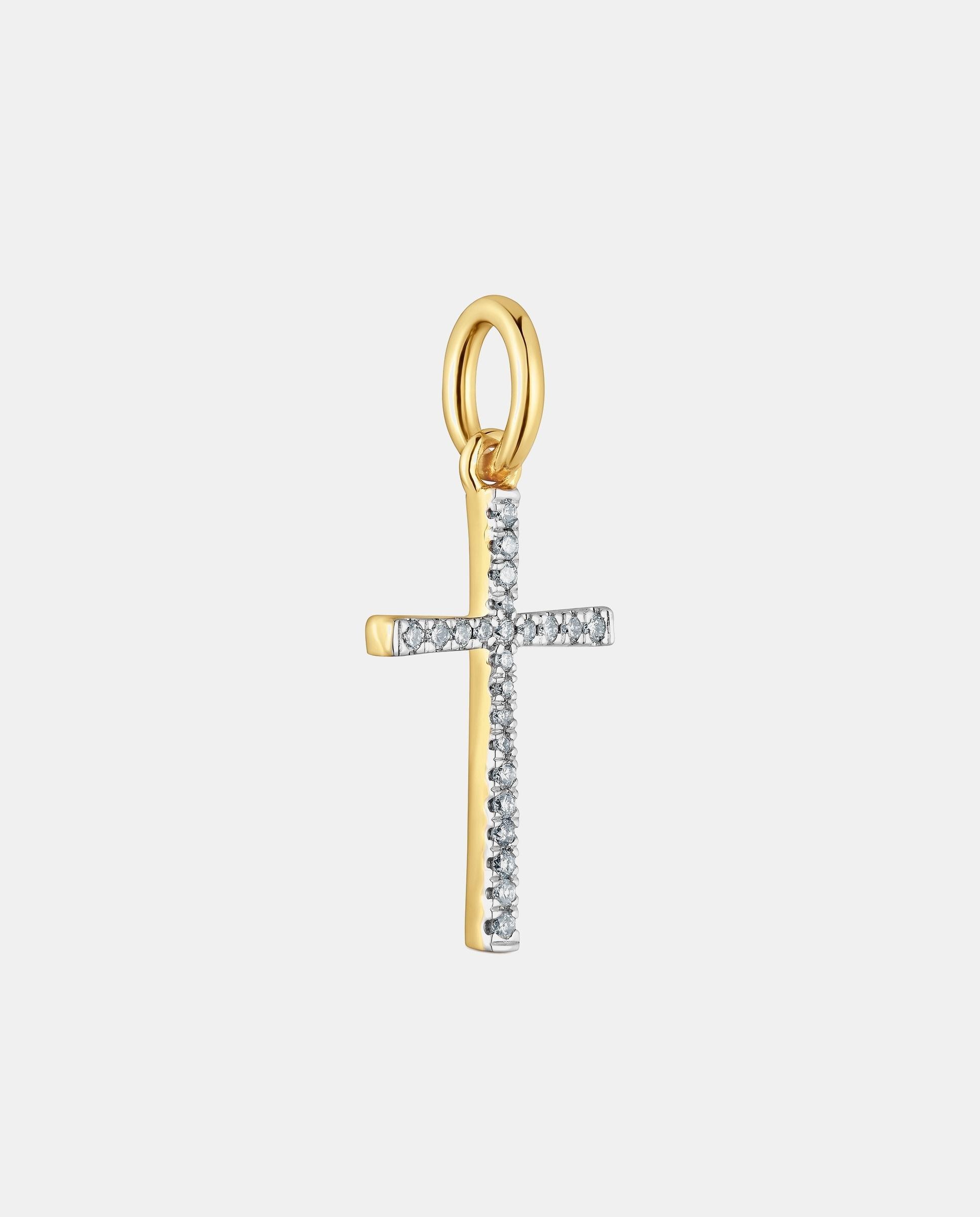 Pendente Basics Cruz de Ouro e Diamantes Branco-2