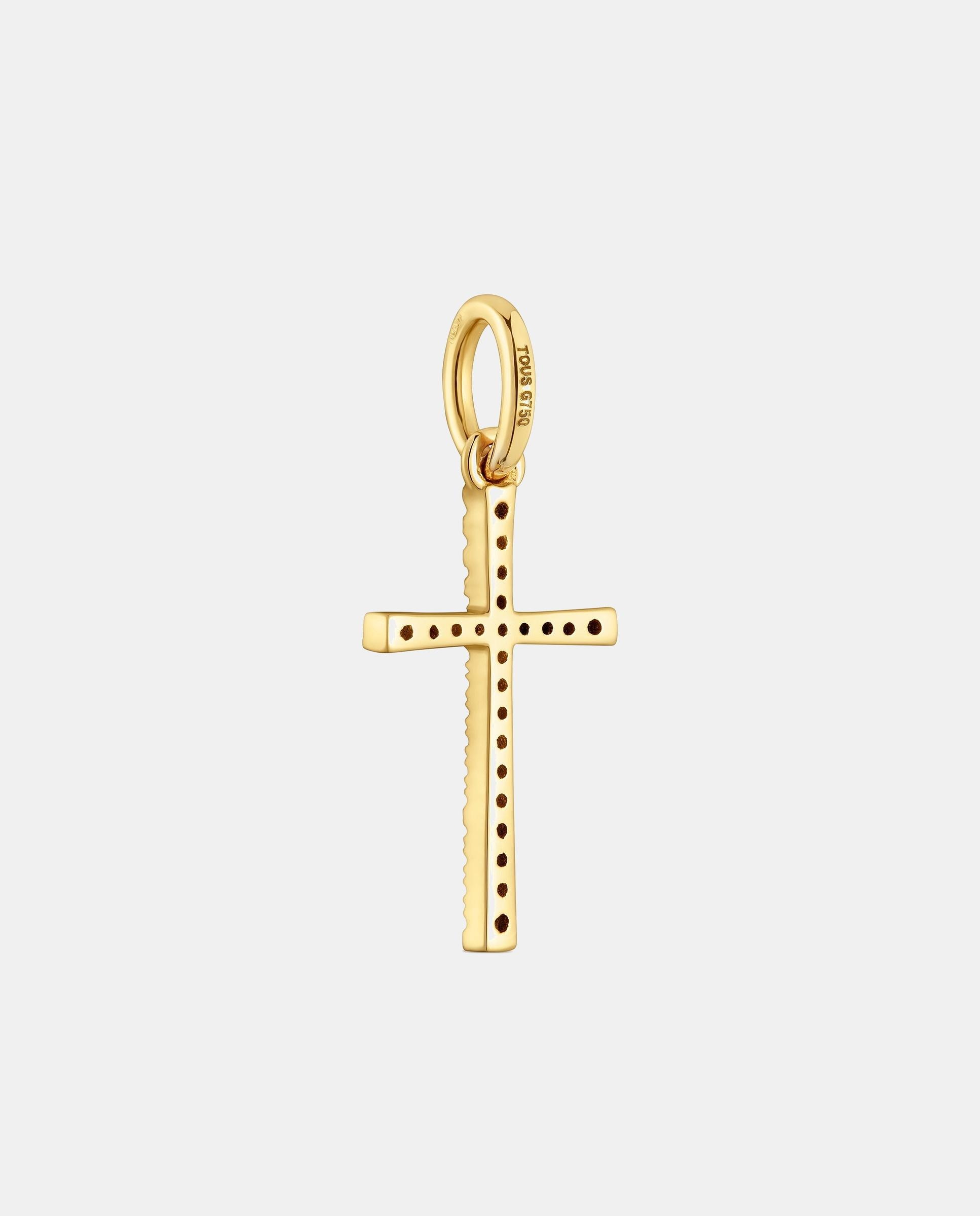 Pendente Basics Cruz de Ouro e Diamantes Branco-3