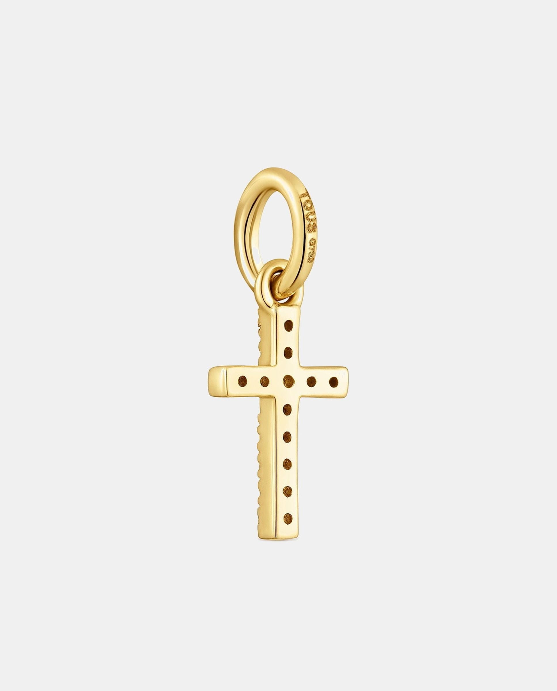 Pendente Basics Cruz Pequeno de Ouro e Diamantes Branco-3