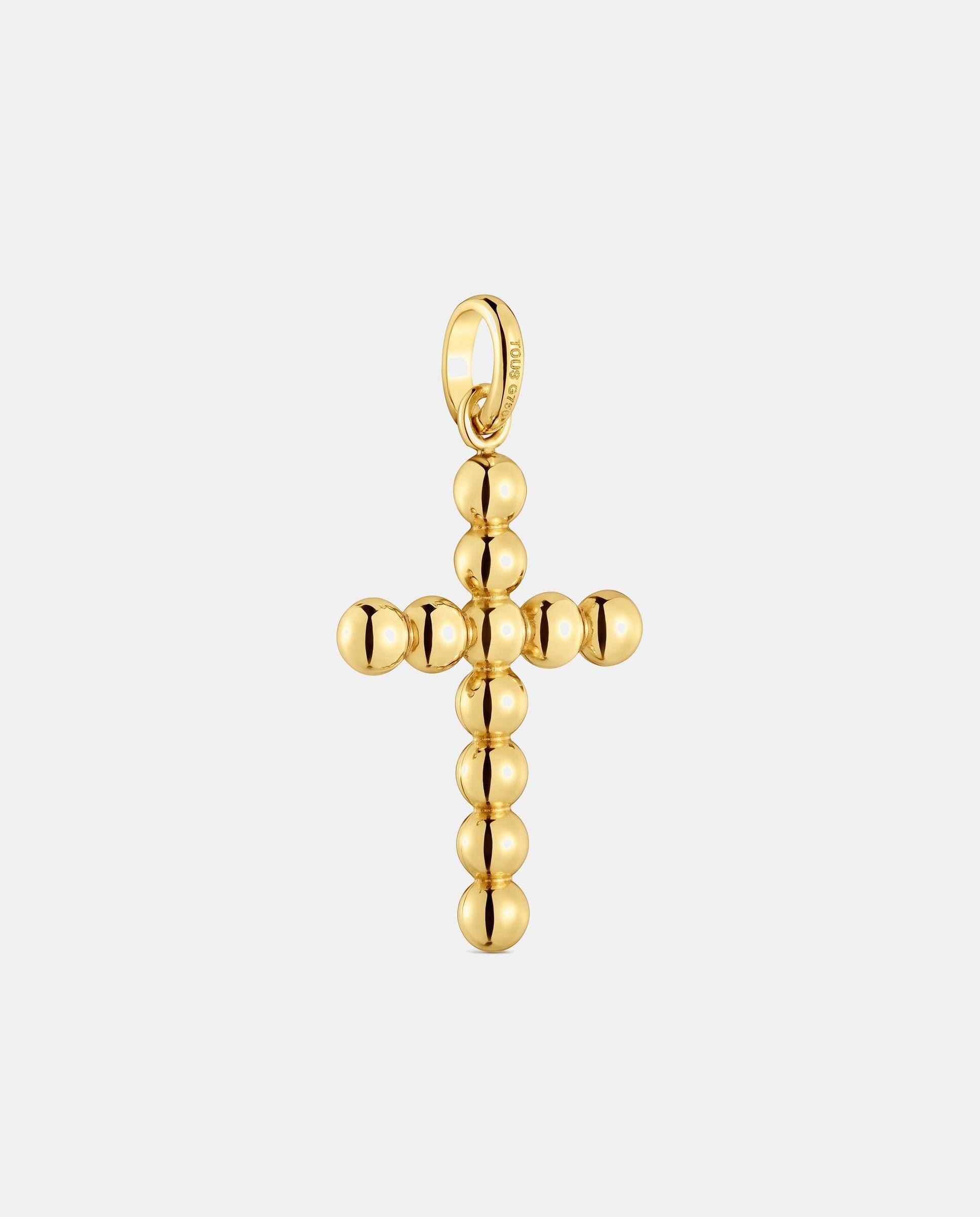 Pendente Basics Médio com Cruz de Ouro Dourado-3