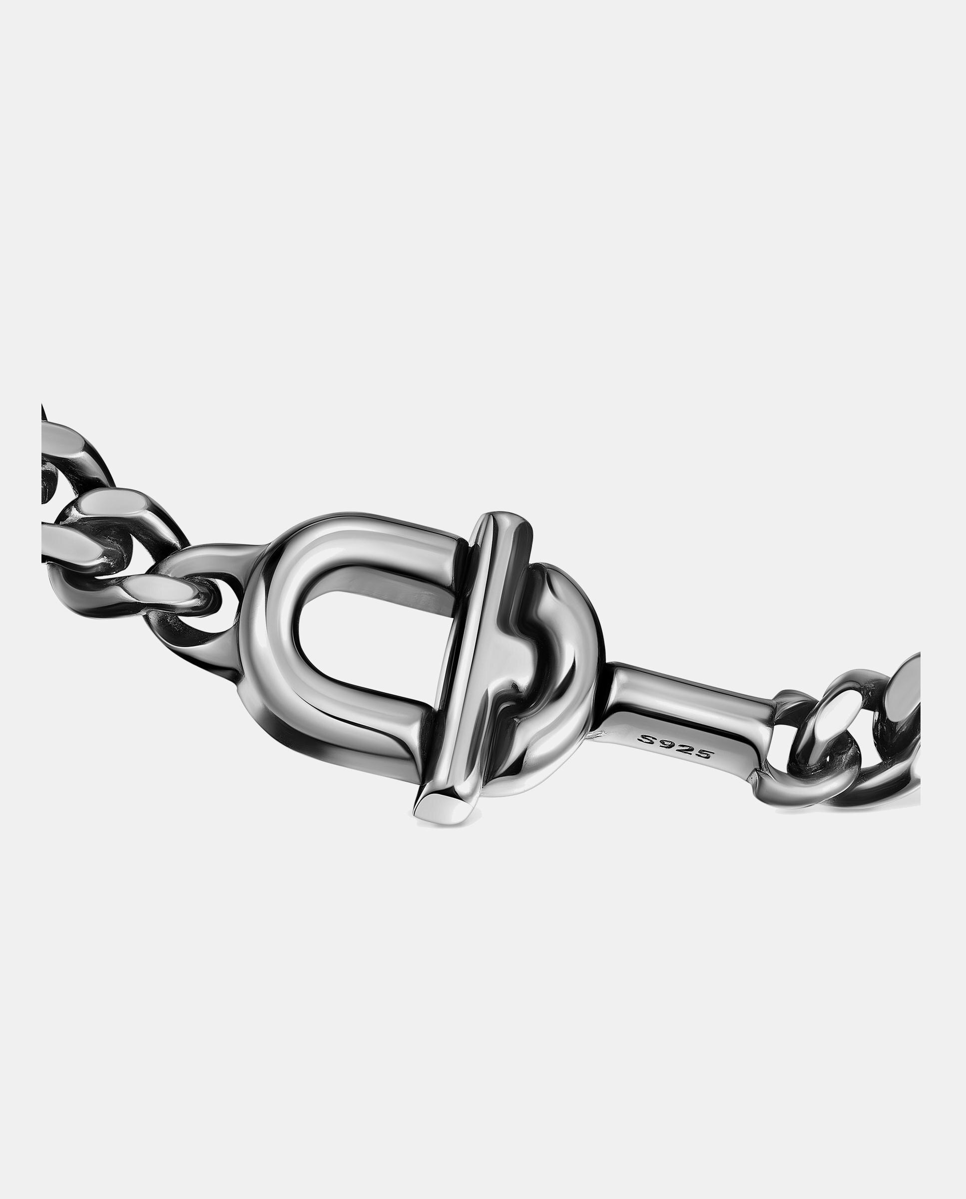Pulseira de Corrente com Elos Manifesto de Barbada em Prata em Cinzento Escuro Cinzento-escuro-2