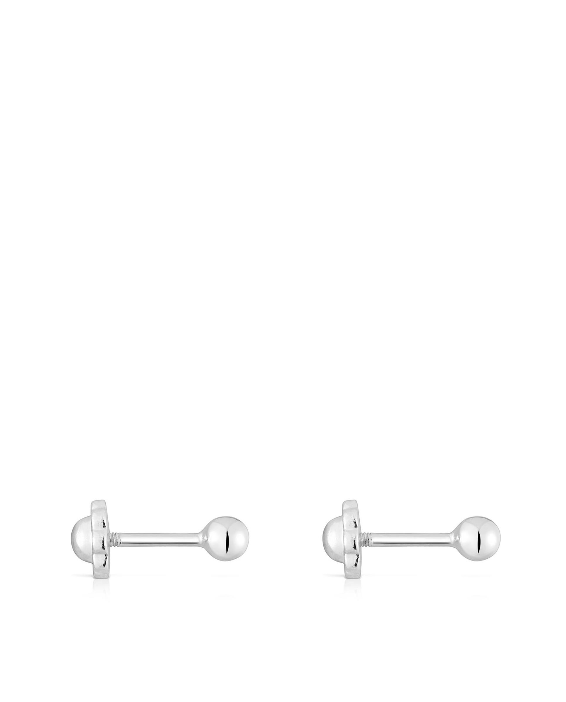 Brincos Basics de Ouro em Branco Prata-3