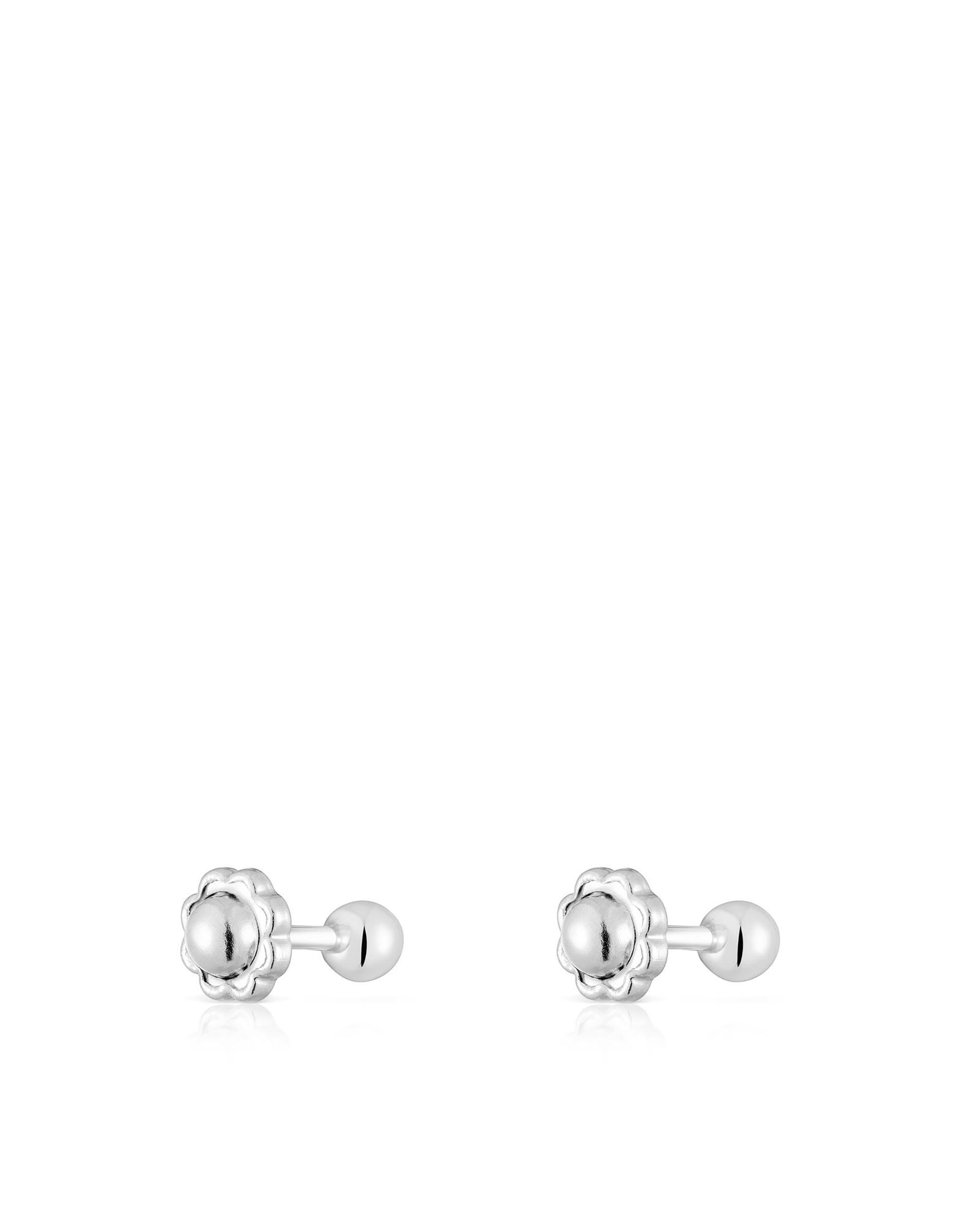 Brincos Basics de Ouro em Branco Prata-5