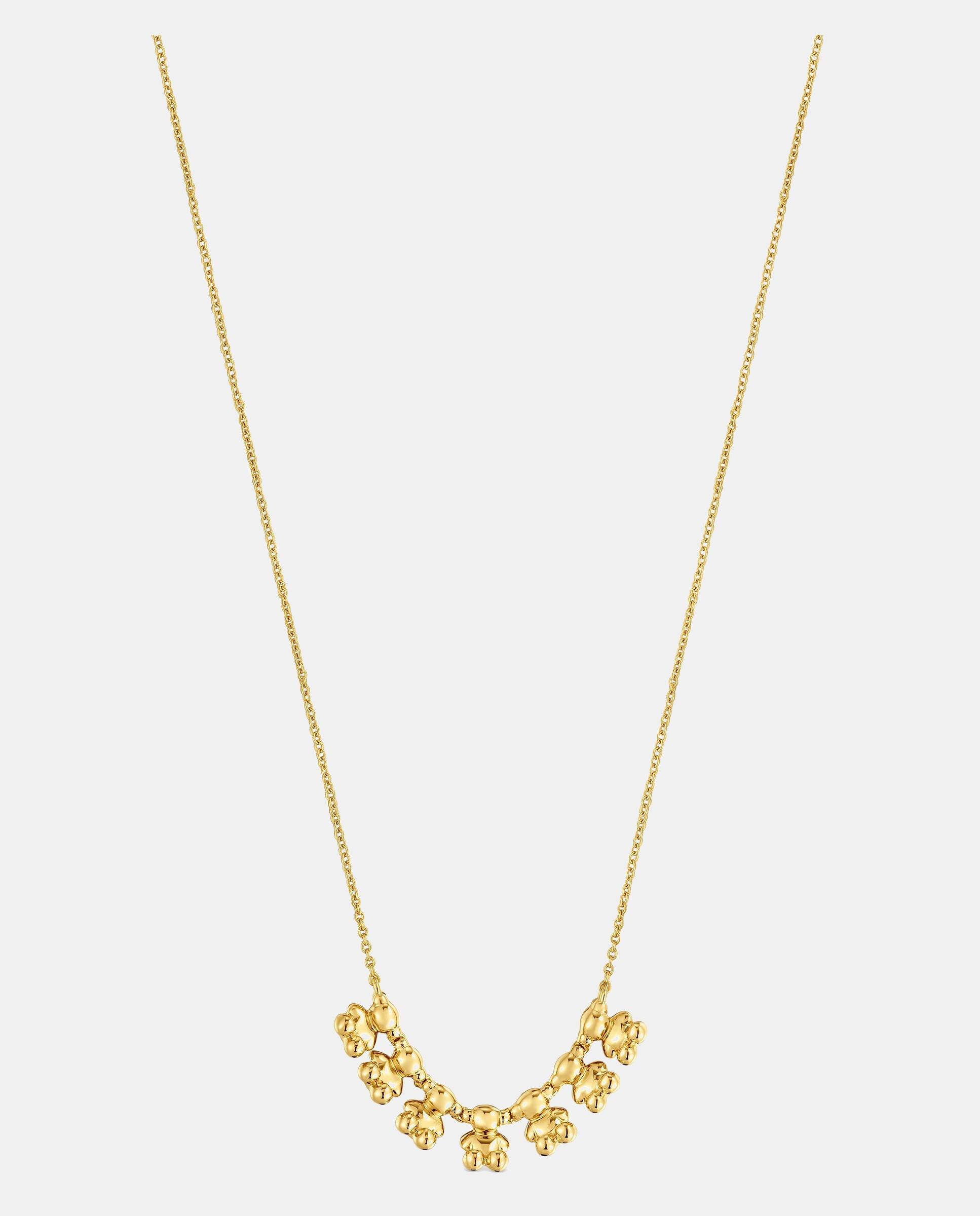 Colar Curto com Banho de Ouro 18 Kt Sobre Prata e Detalhe Bold Bear Dourado-3