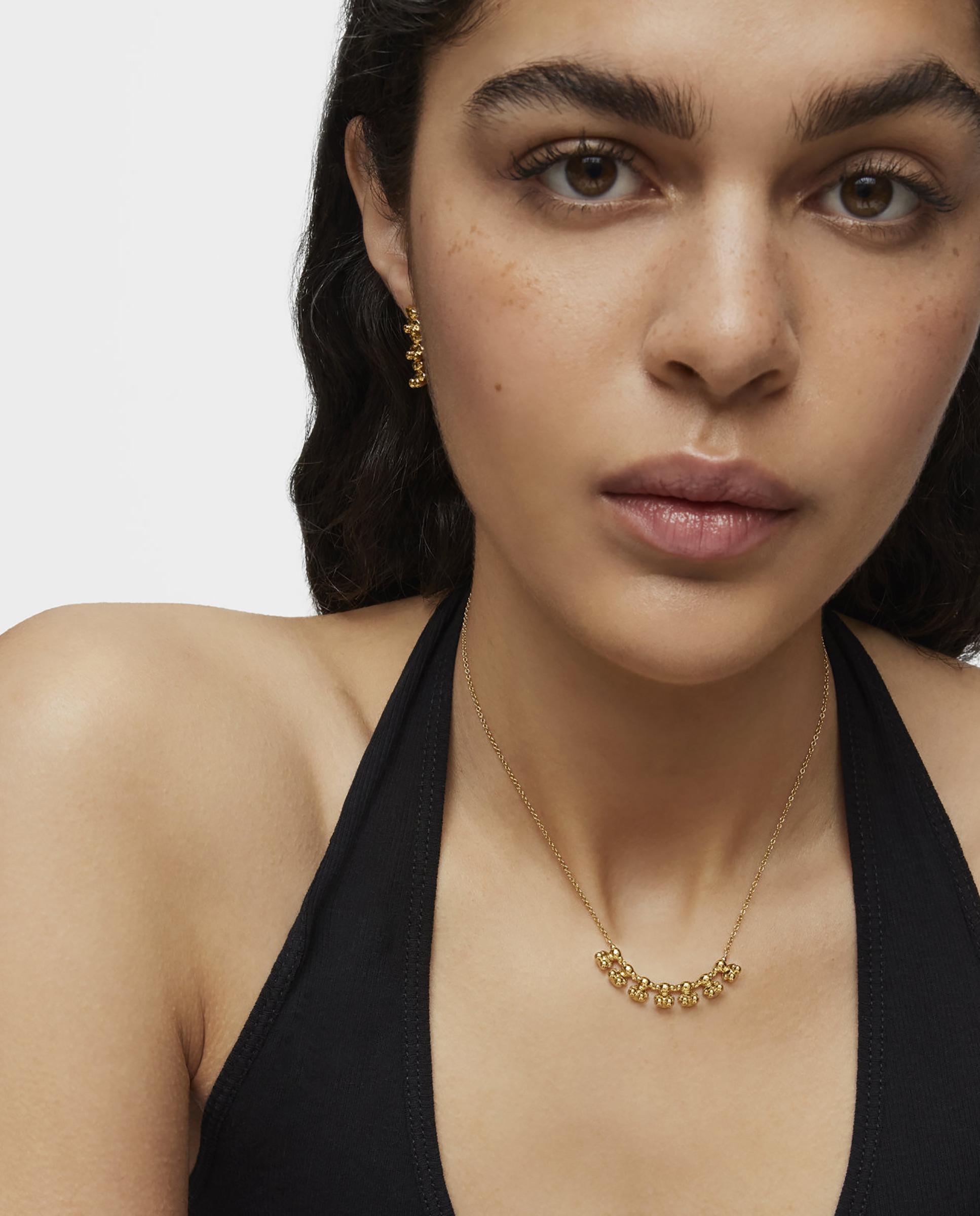 Colar Curto com Banho de Ouro 18 Kt Sobre Prata e Detalhe Bold Bear Dourado-6