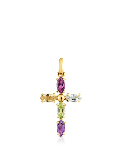 Imagem 0 de Pingente Basics Cruz de Ouro com Pedras