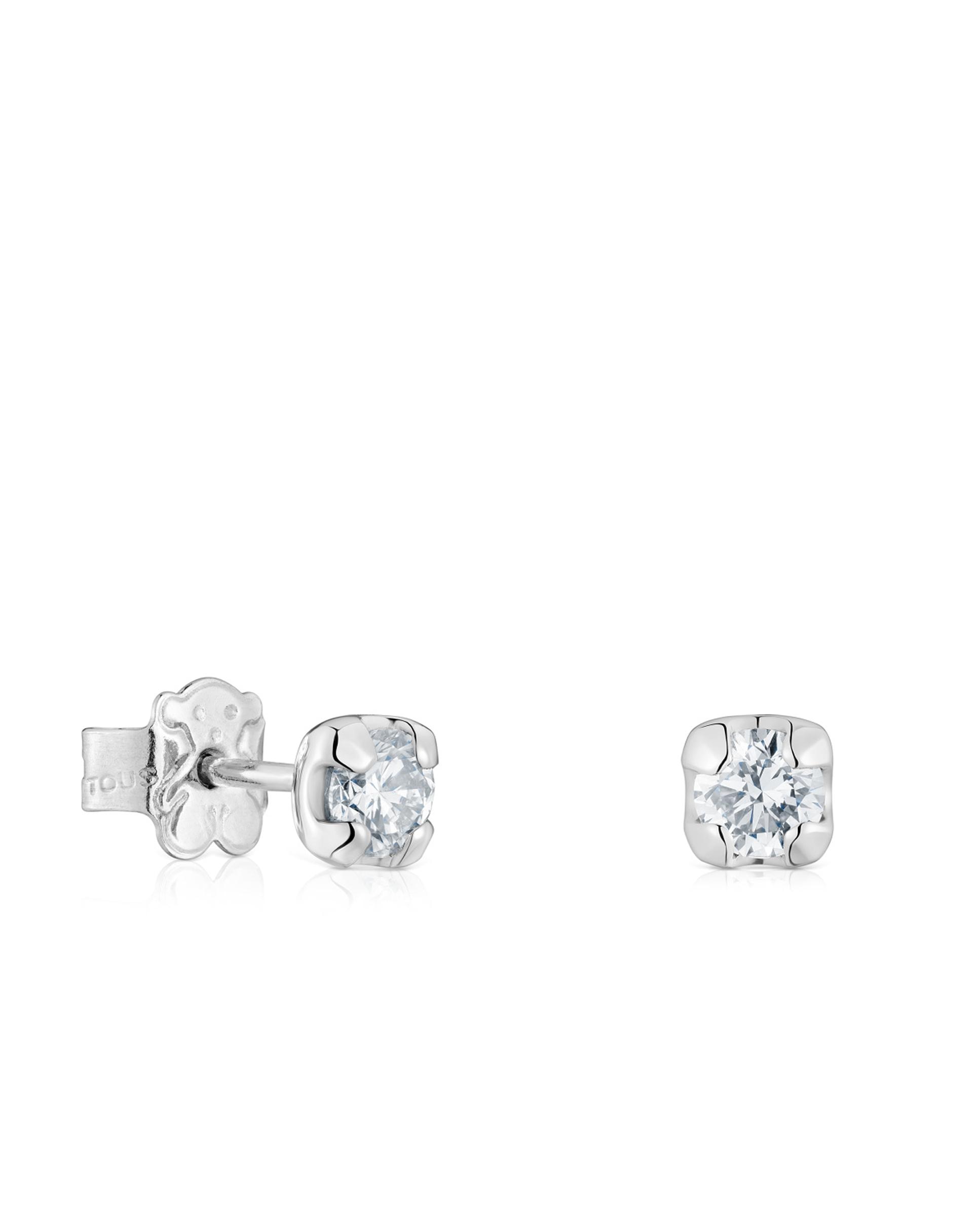 Brincos Curtos de Platina com Diamantes Criados em Laboratório Les Classiques Lgd Branco-1