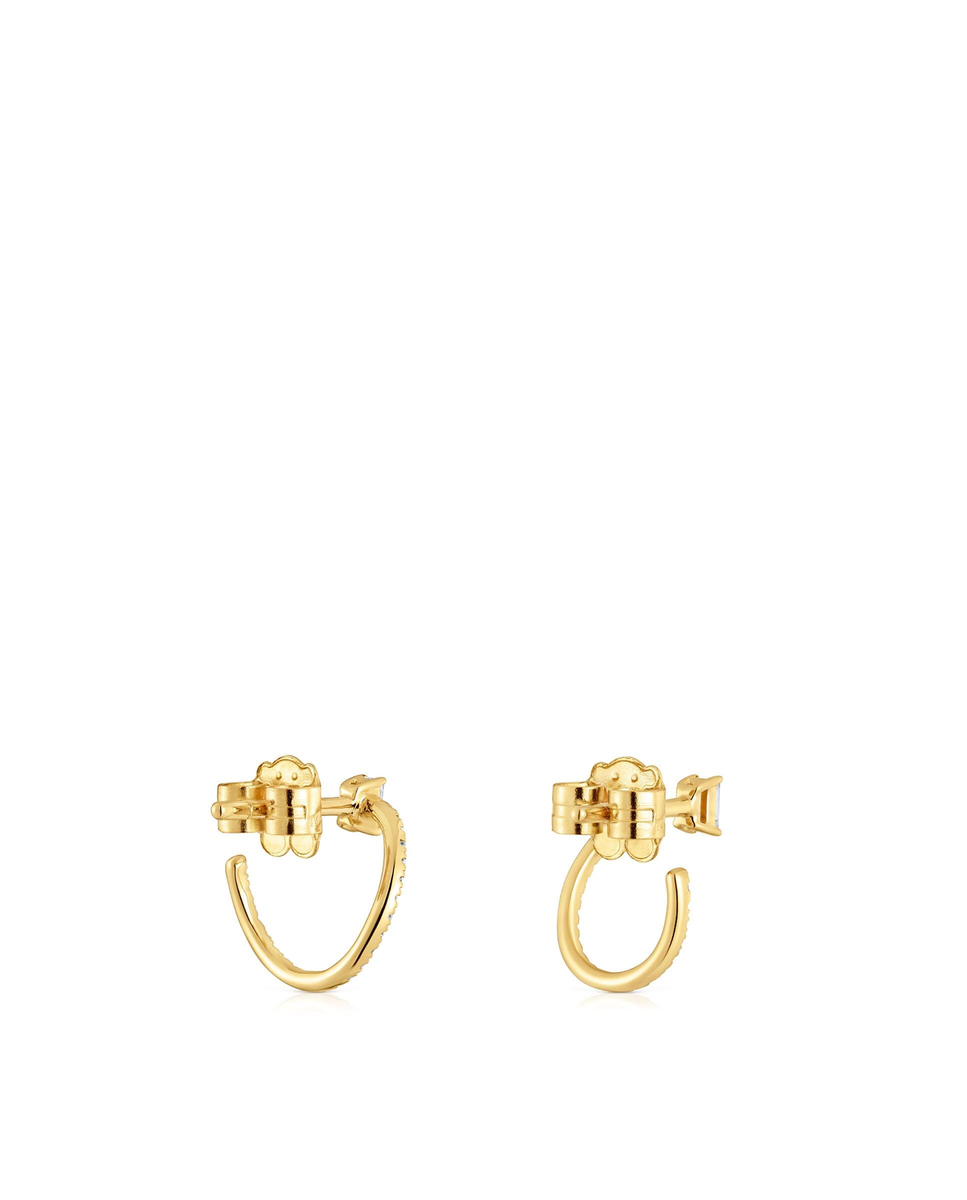 Brincos Les Classiques Meia Argola de Ouro e Diamantes 3