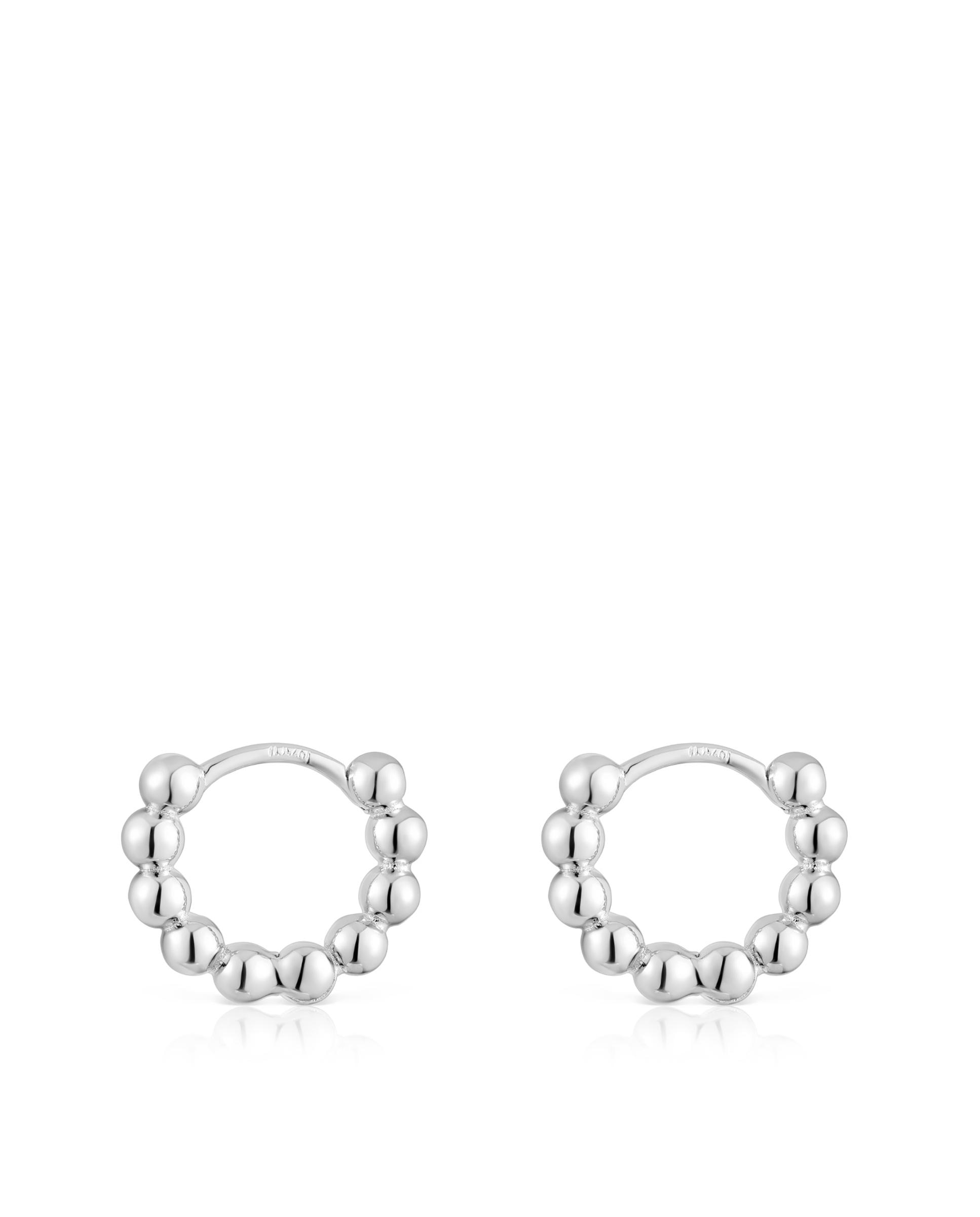 Brincos de Argola Gloss Pequenos de Prata Prateado-2