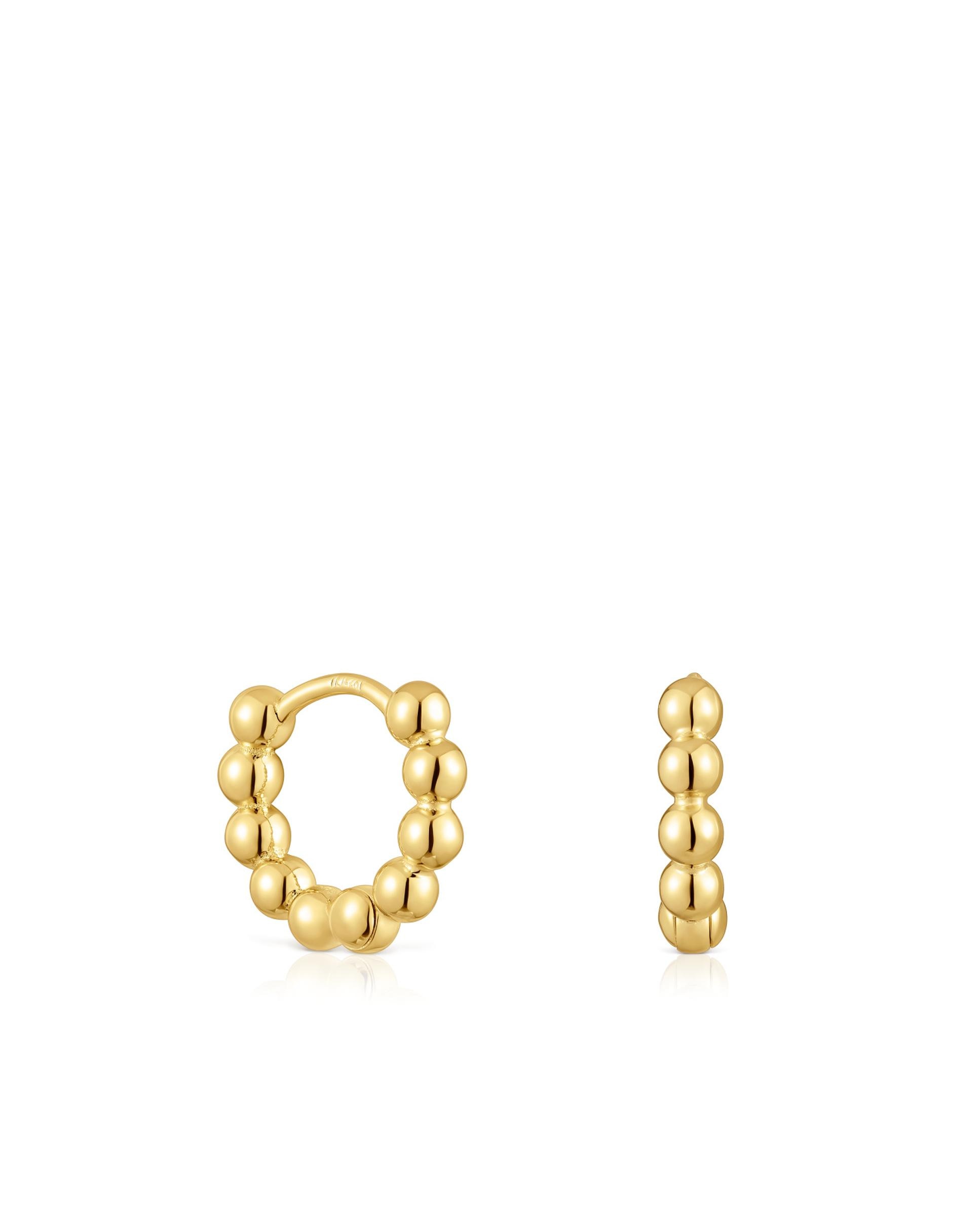 Brincos de Argola Gloss Pequenos Banhados a Ouro de 18 Kt em Prata Dourado-1
