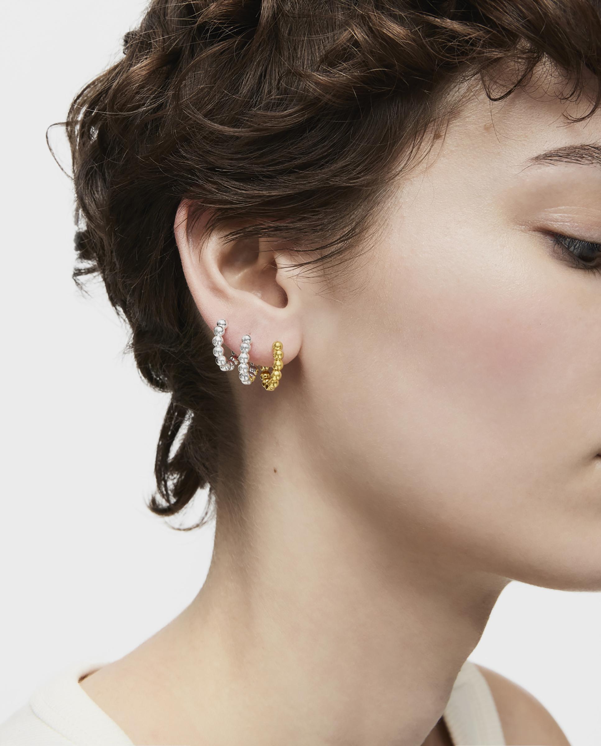 Brincos de Argola Gloss Pequenos Banhados a Ouro de 18 Kt em Prata Dourado-2