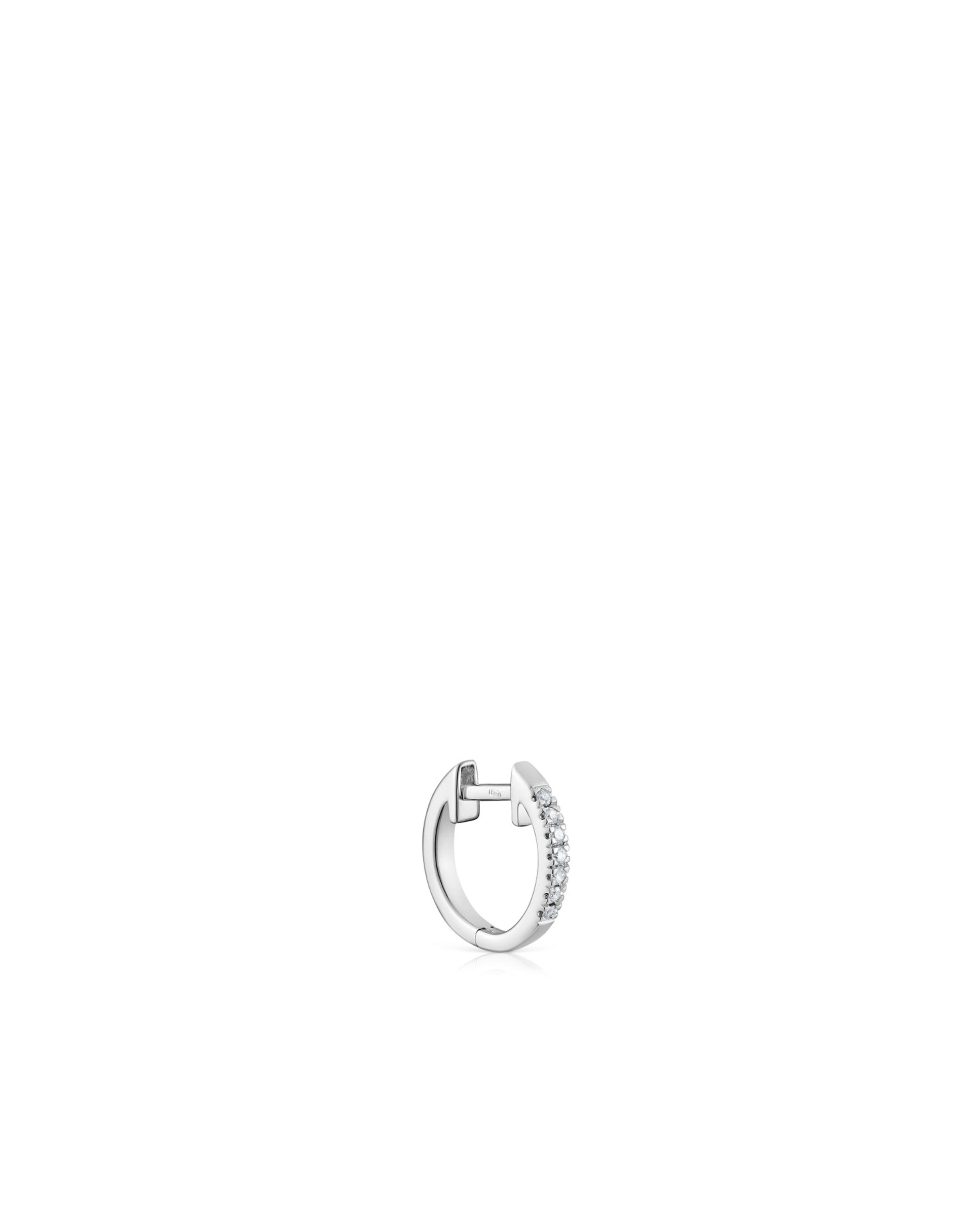 Pendentes de Aro Les Classiques de Aro Curto em Ouro Branco com Diamantes Prata-1