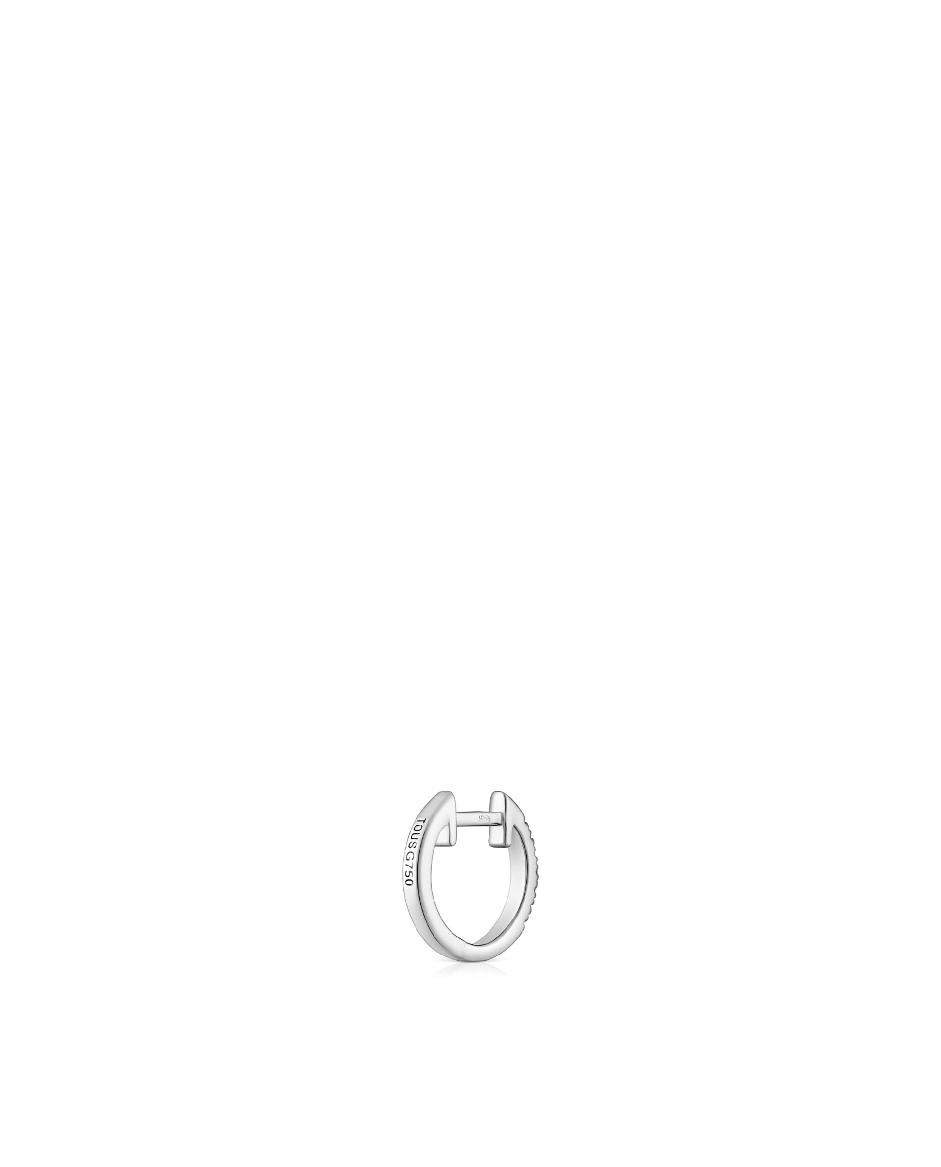 Pendentes de Aro Les Classiques de Aro Curto em Ouro Branco com Diamantes Prata-3
