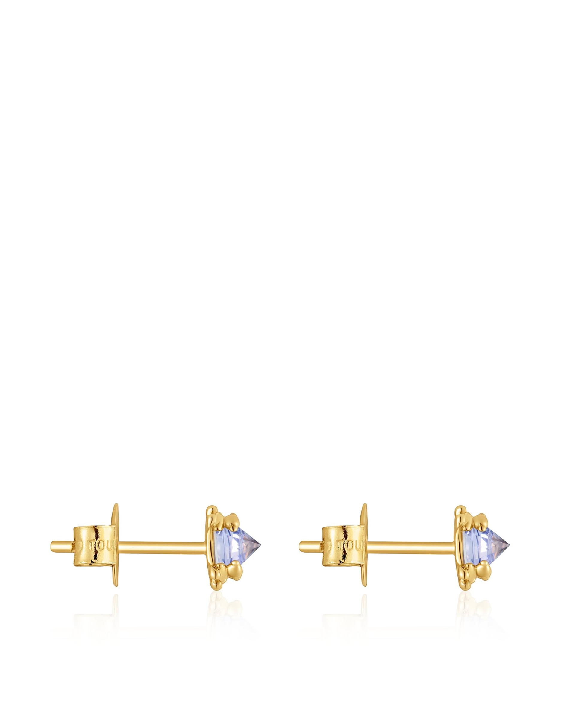 Brincos Color Pills de Ouro e Tanzanite Roxo-2