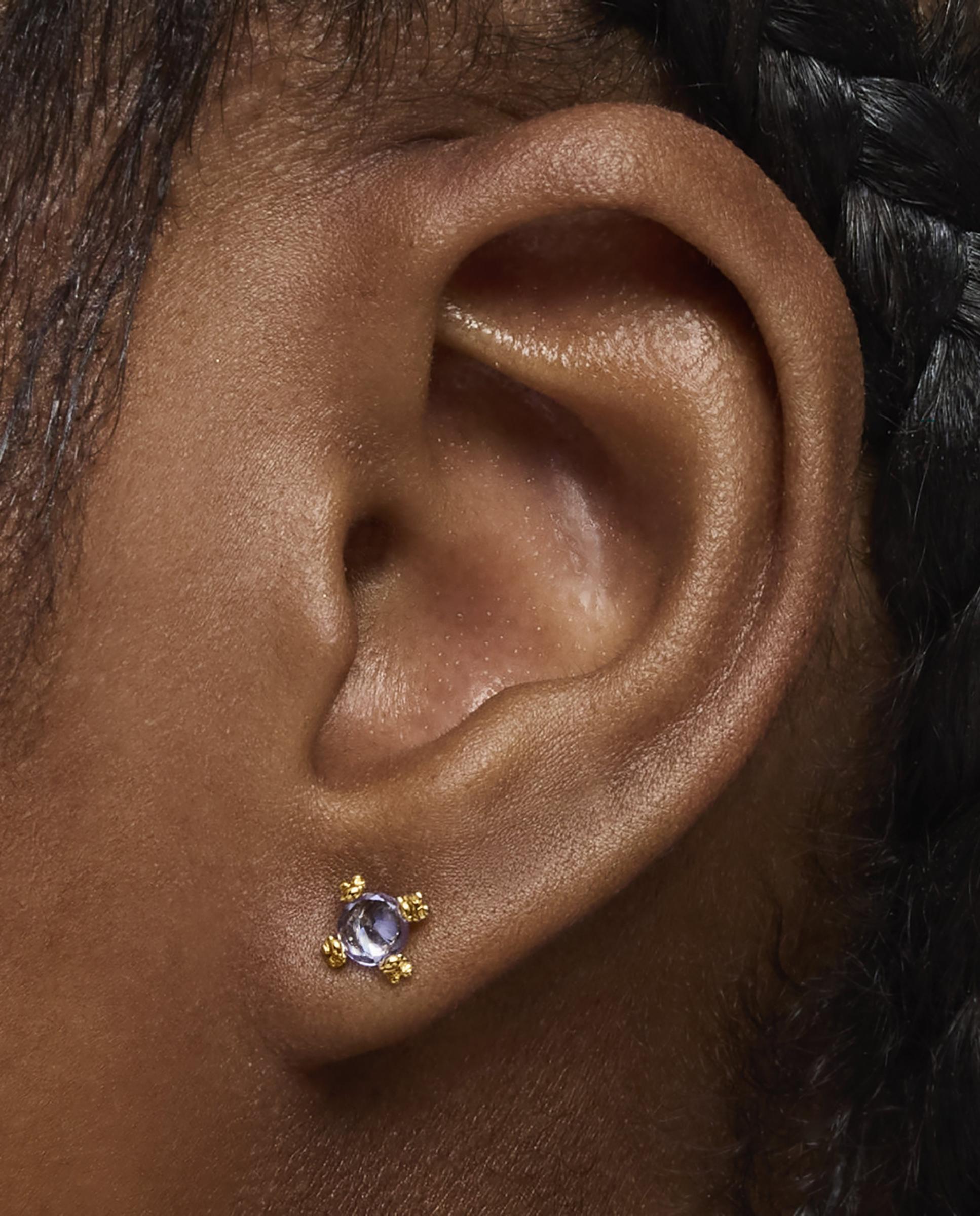 Brincos Color Pills de Ouro e Tanzanite Roxo-6
