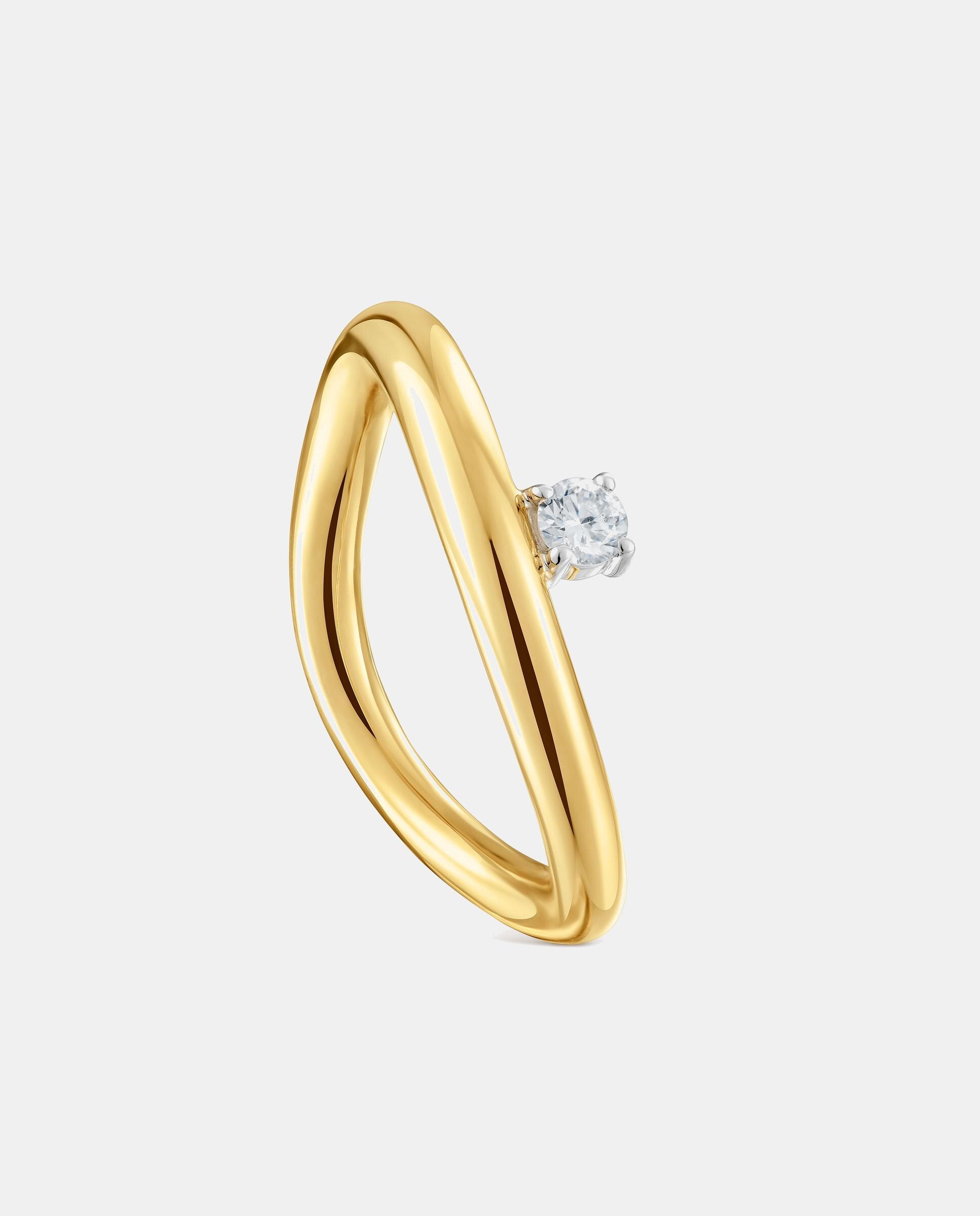 Anel New Hav de Ouro Degradé com Diamante Branco-1