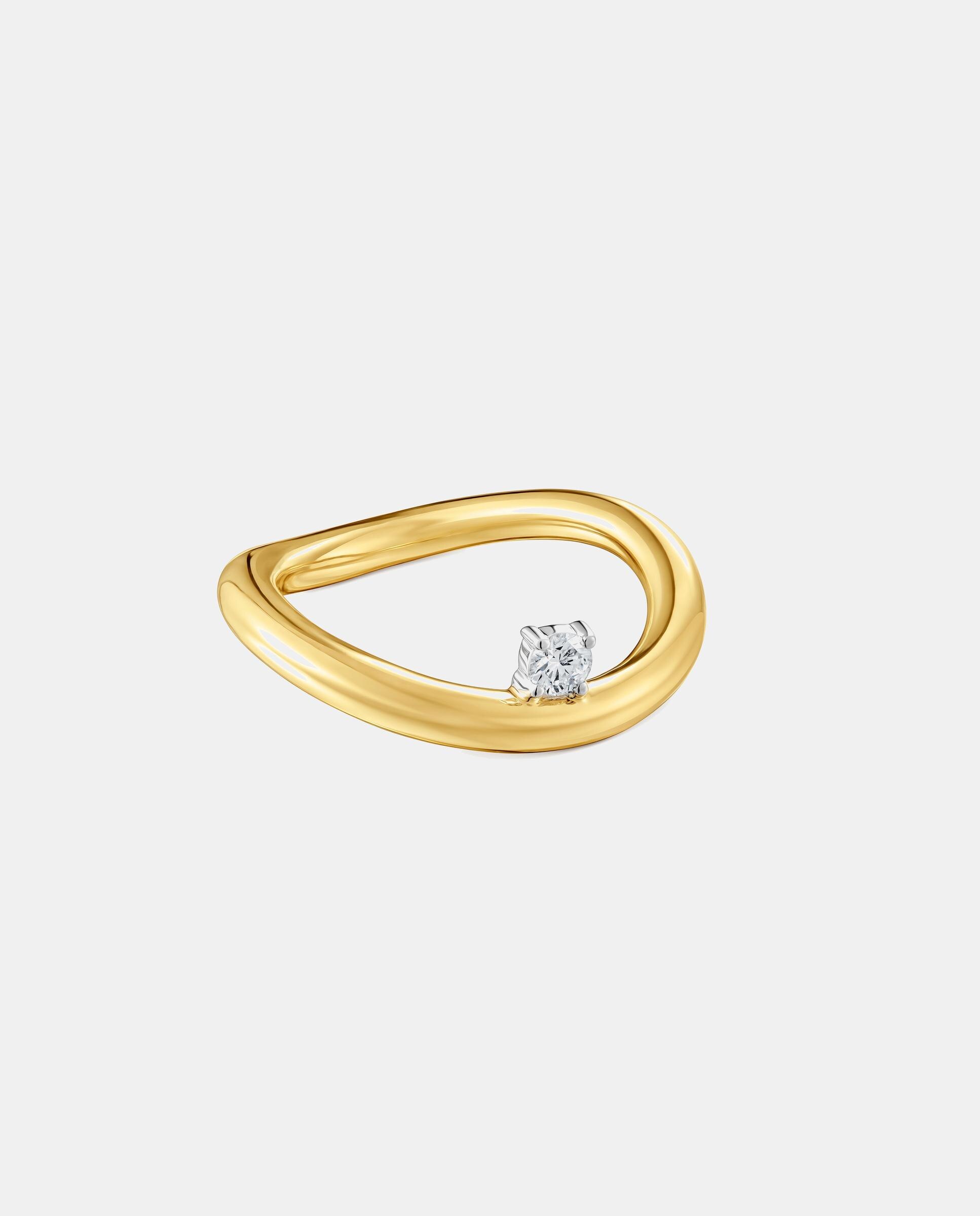 Anel New Hav de Ouro Degradé com Diamante Branco-2