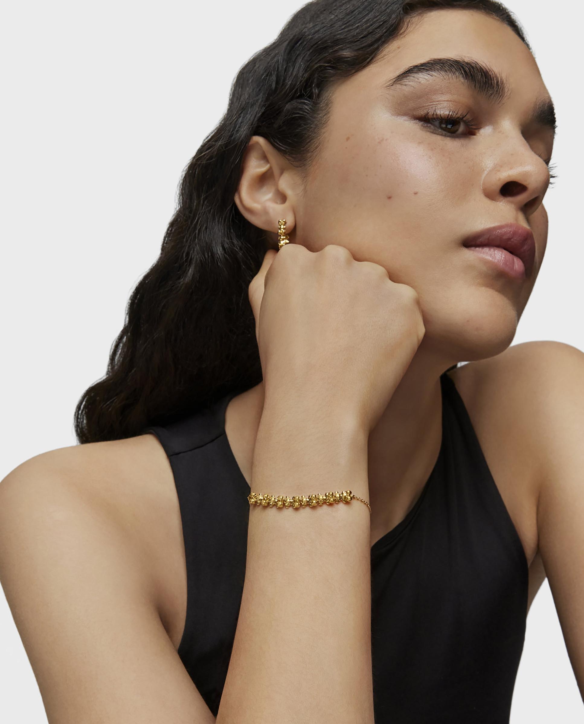 Pulseira de Corrente com Banho de Ouro 18 Kt Sobre Prata e Detalhe Bold Bear Dourado-3