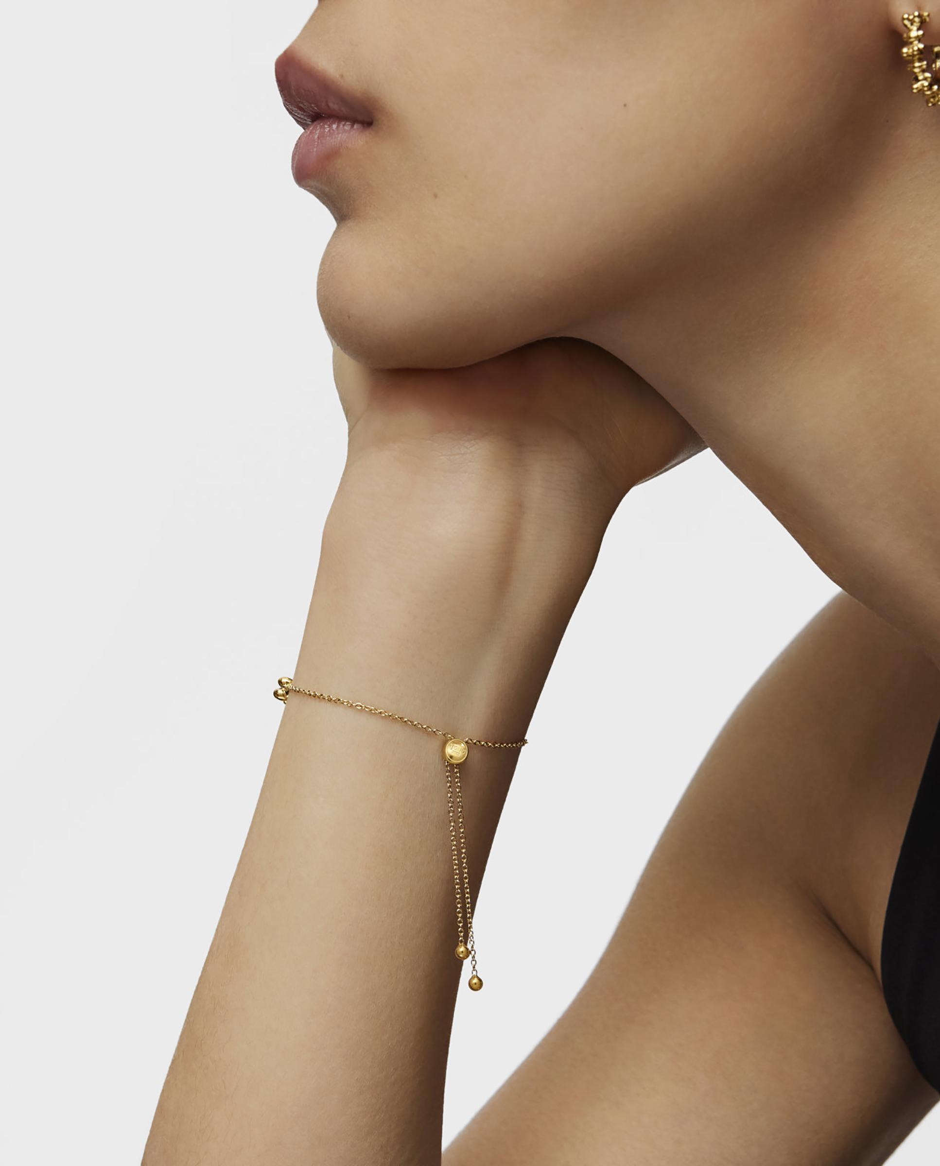 Pulseira de Corrente com Banho de Ouro 18 Kt Sobre Prata e Detalhe Bold Bear Dourado-4