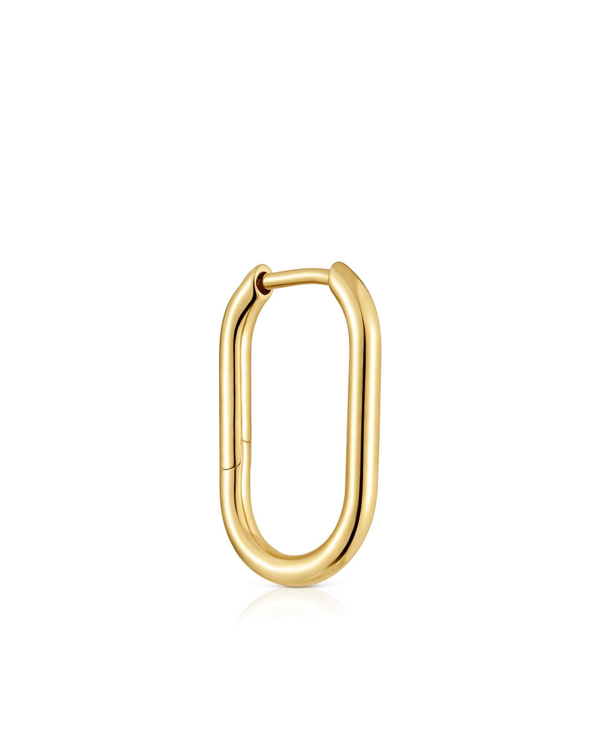 Piercing Solto New Silueta de Aro Oval Banhado em Ouro 18 Kt Sobre Prata Dourado-1