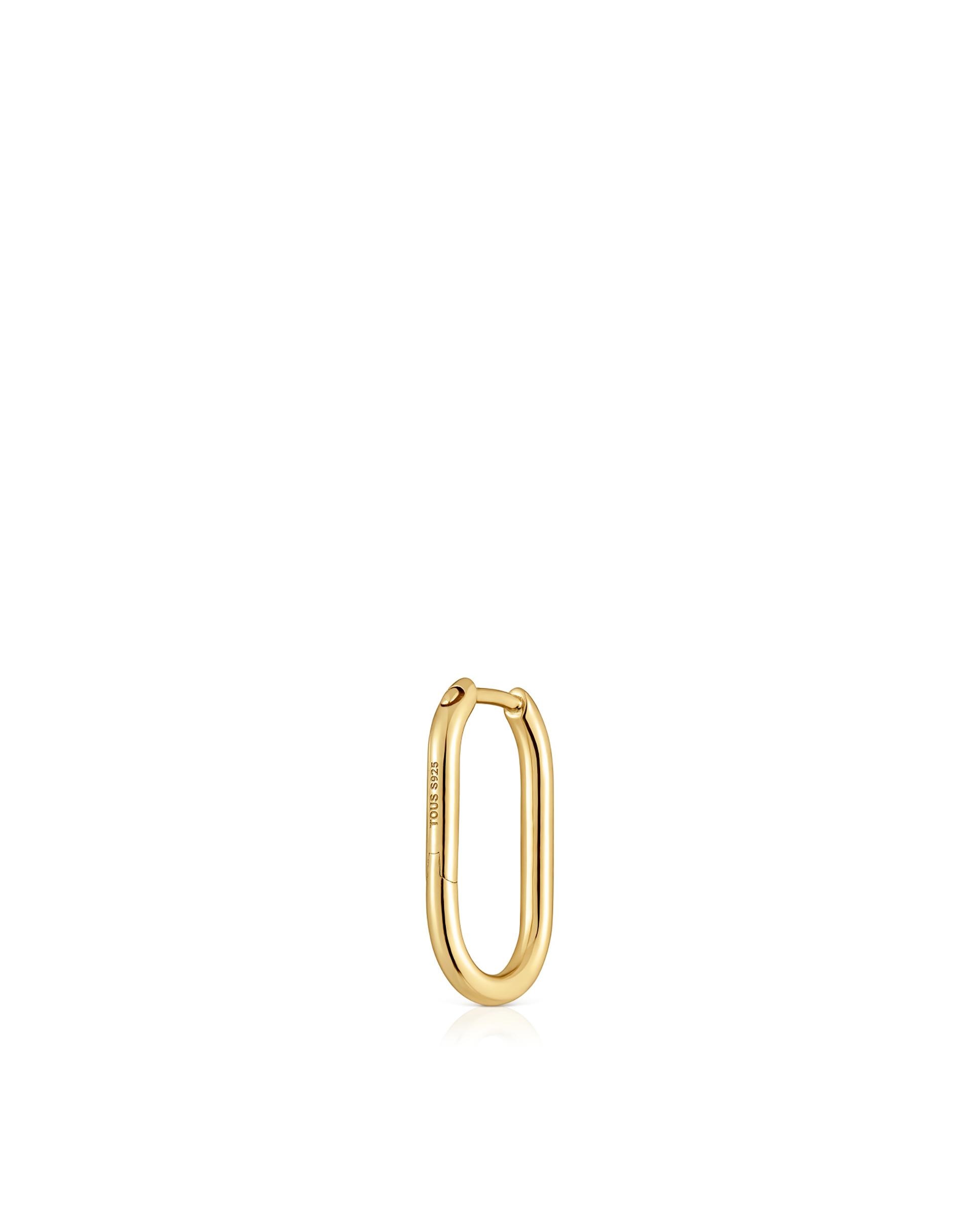 Piercing Solto New Silueta de Aro Oval Banhado em Ouro 18 Kt Sobre Prata Dourado-3