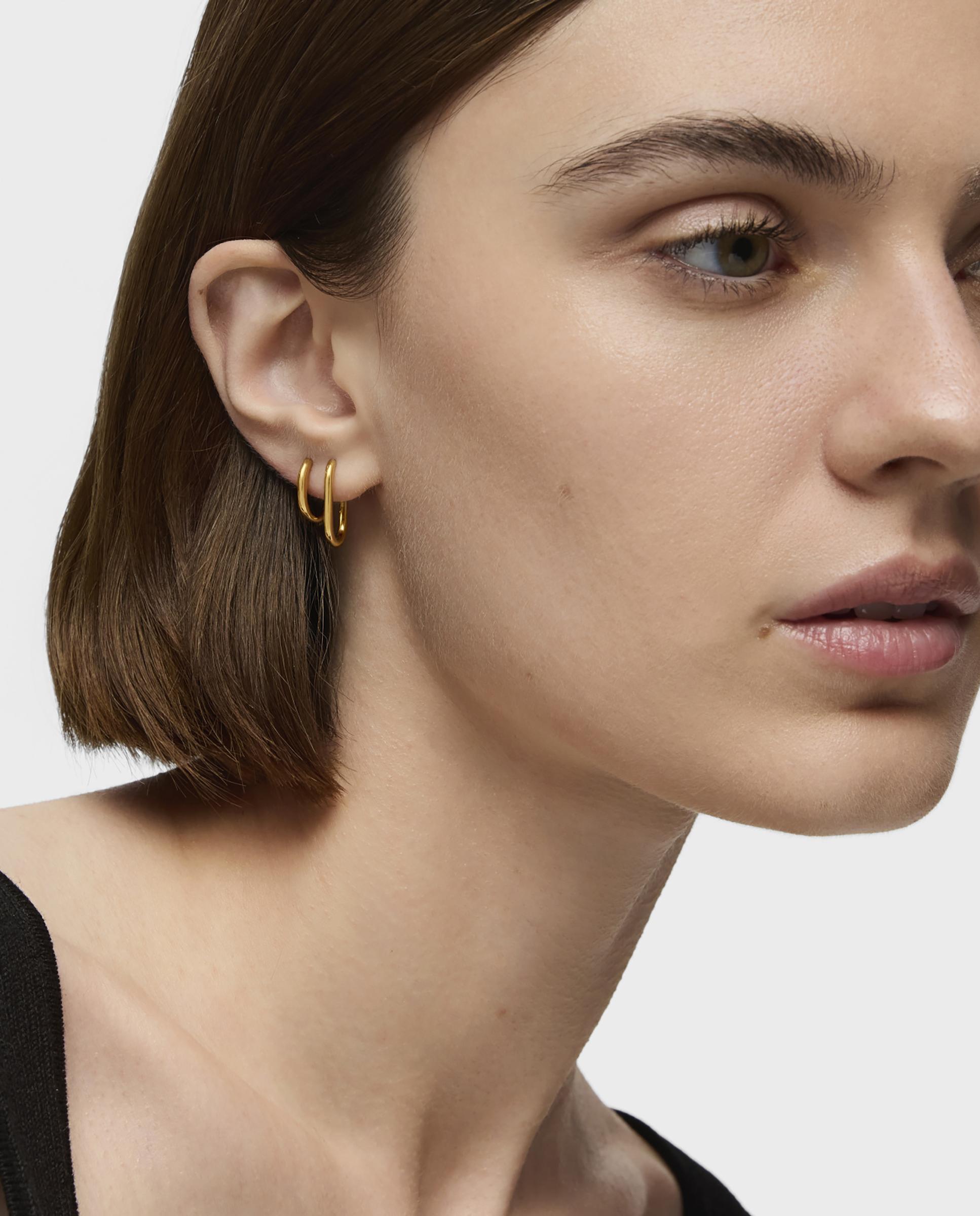 Piercing Solto New Silueta de Aro Oval Banhado em Ouro 18 Kt Sobre Prata Dourado-5
