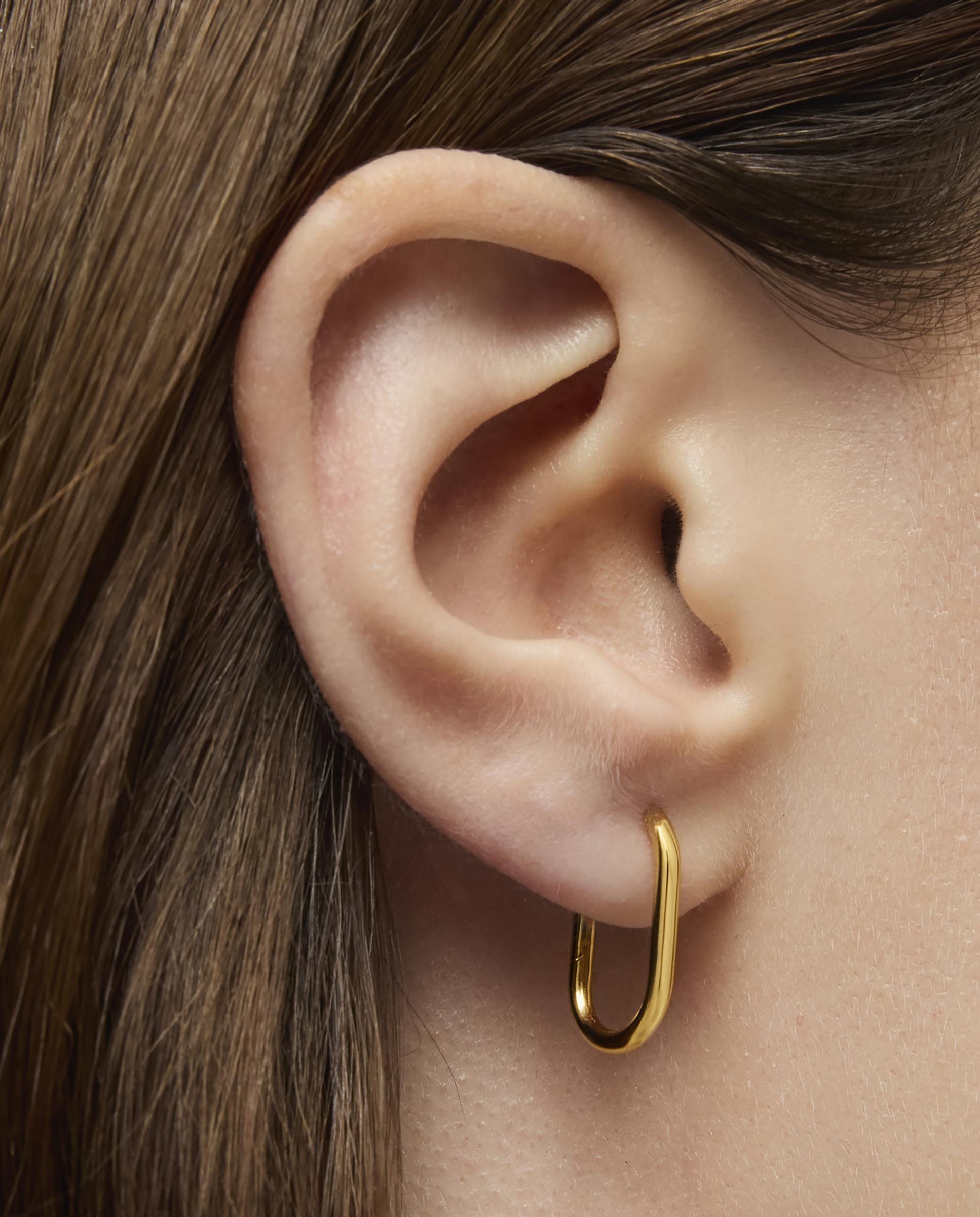 Piercing Solto New Silueta de Aro Oval Banhado em Ouro 18 Kt Sobre Prata Dourado-6