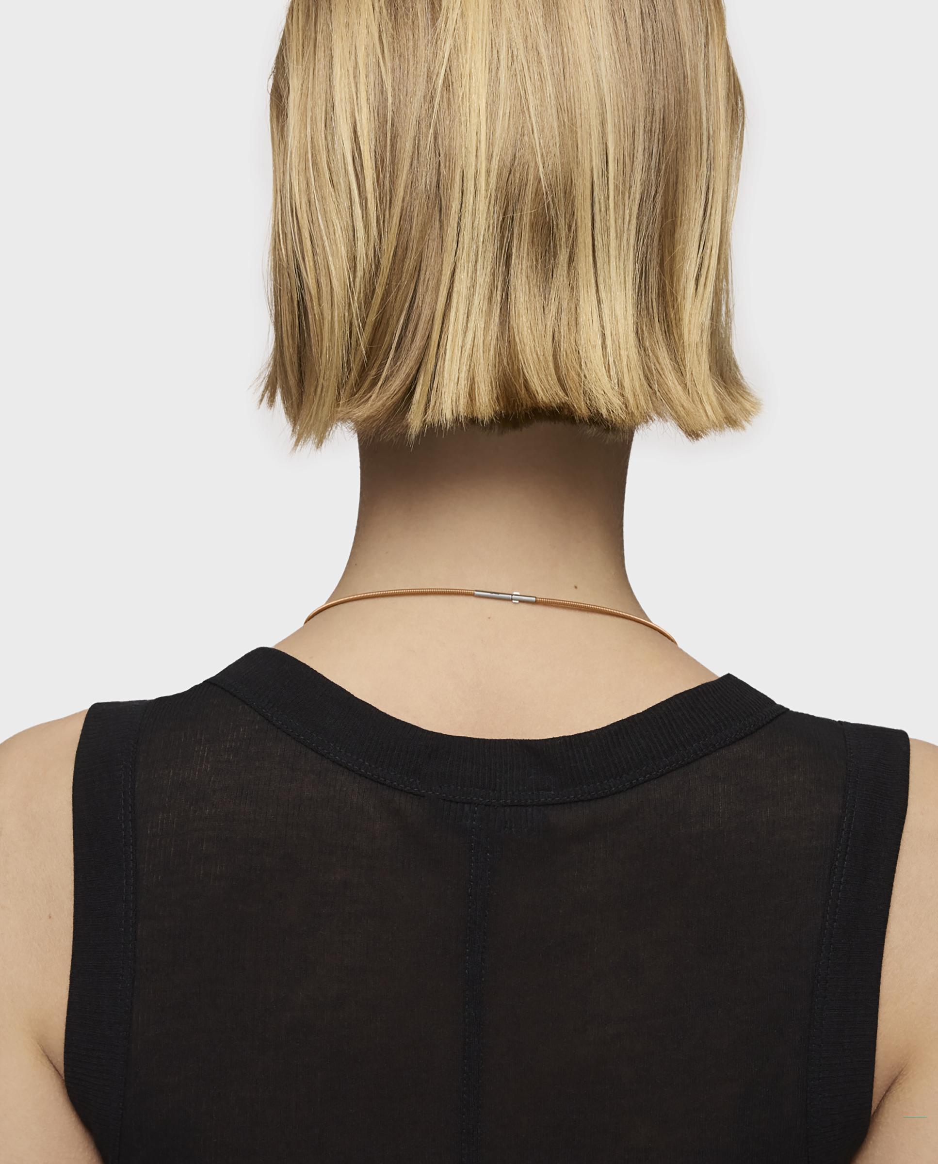 Colar Mesh Tube de Aço Ip em Laranja Laranja-5
