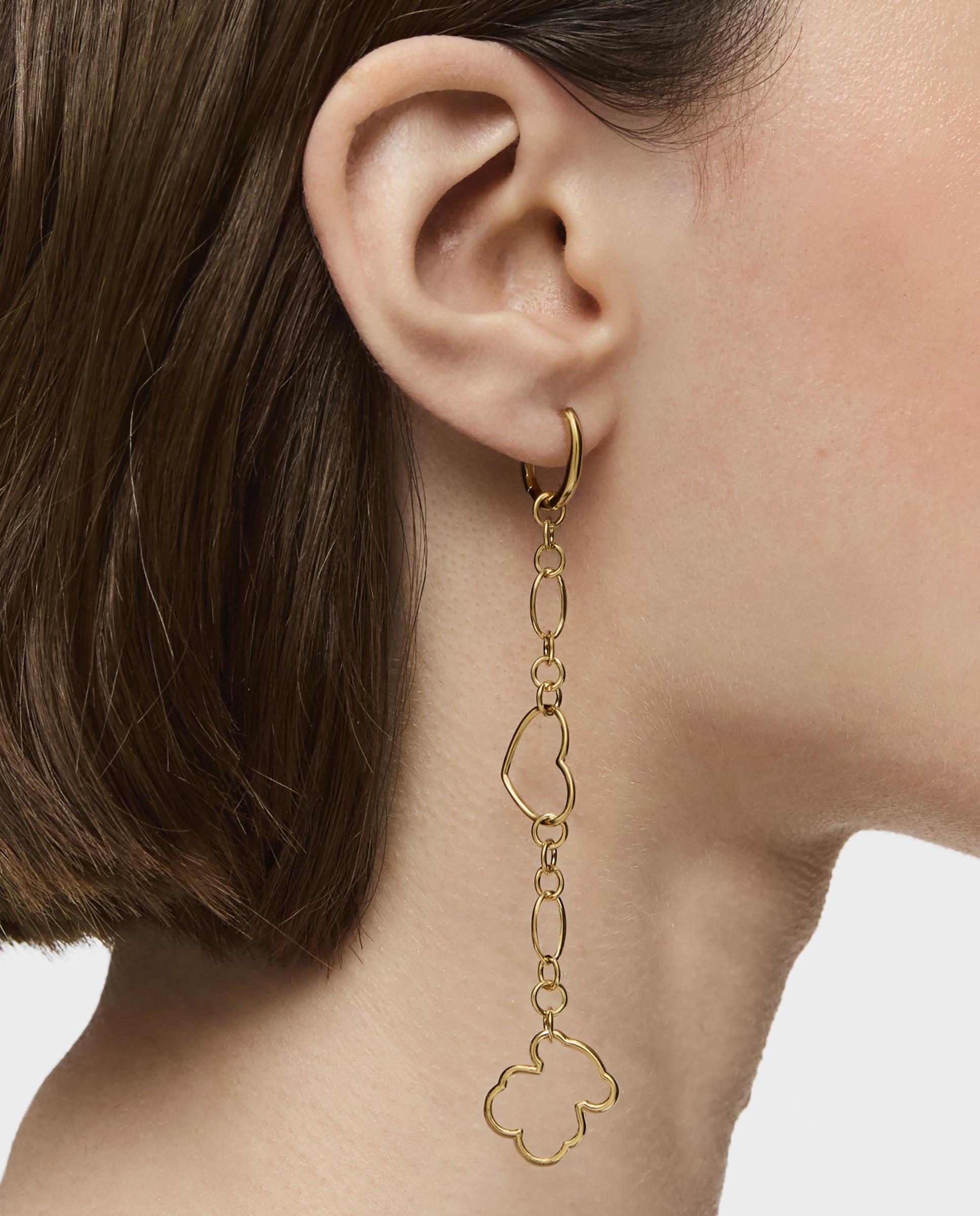 Piercing New Silueta Comprido Banhado a Ouro 18 Kt Sobre Prata Dourado-5
