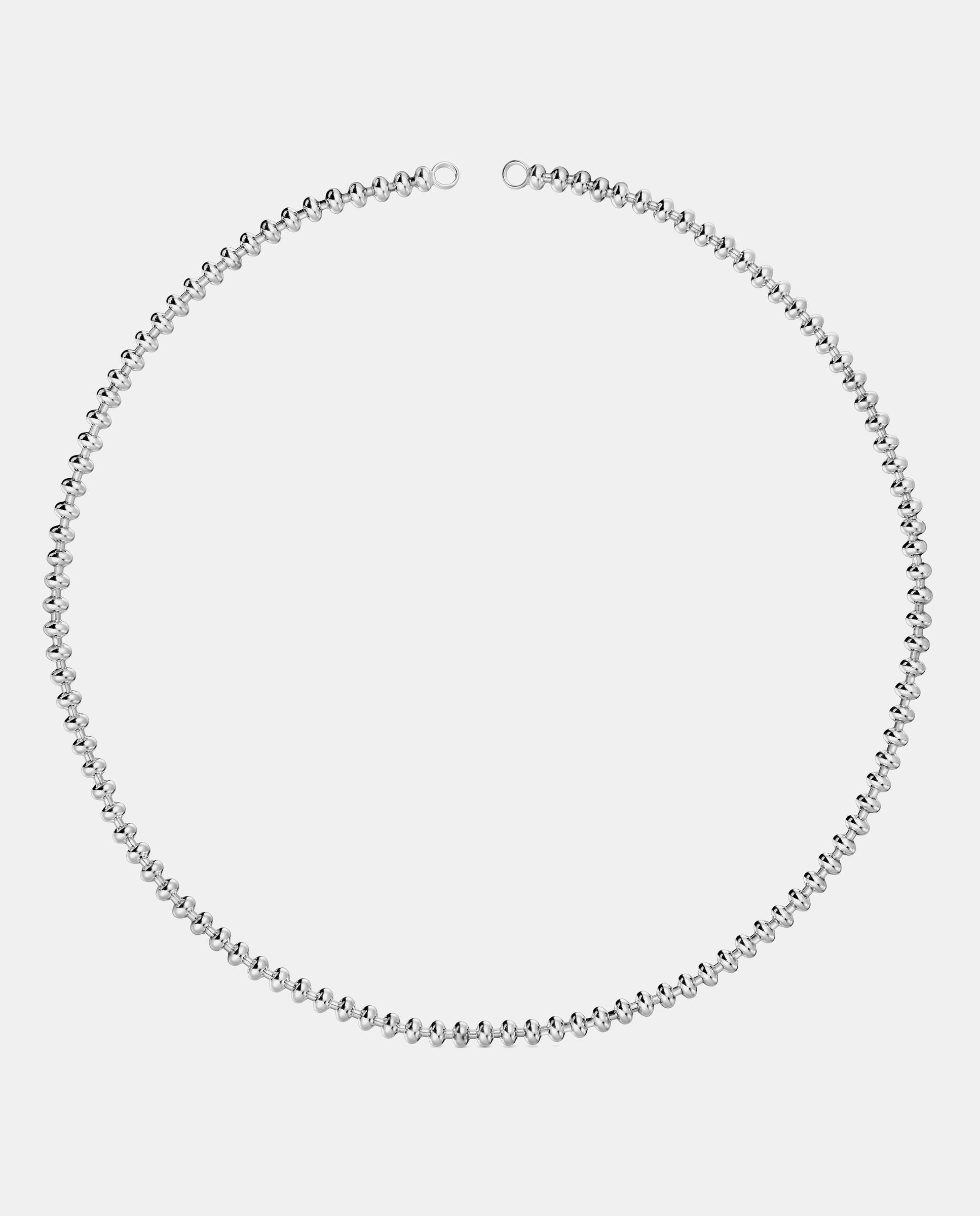 Imagem 0 de Colar Hold Oval Curto de Prata com Bolas