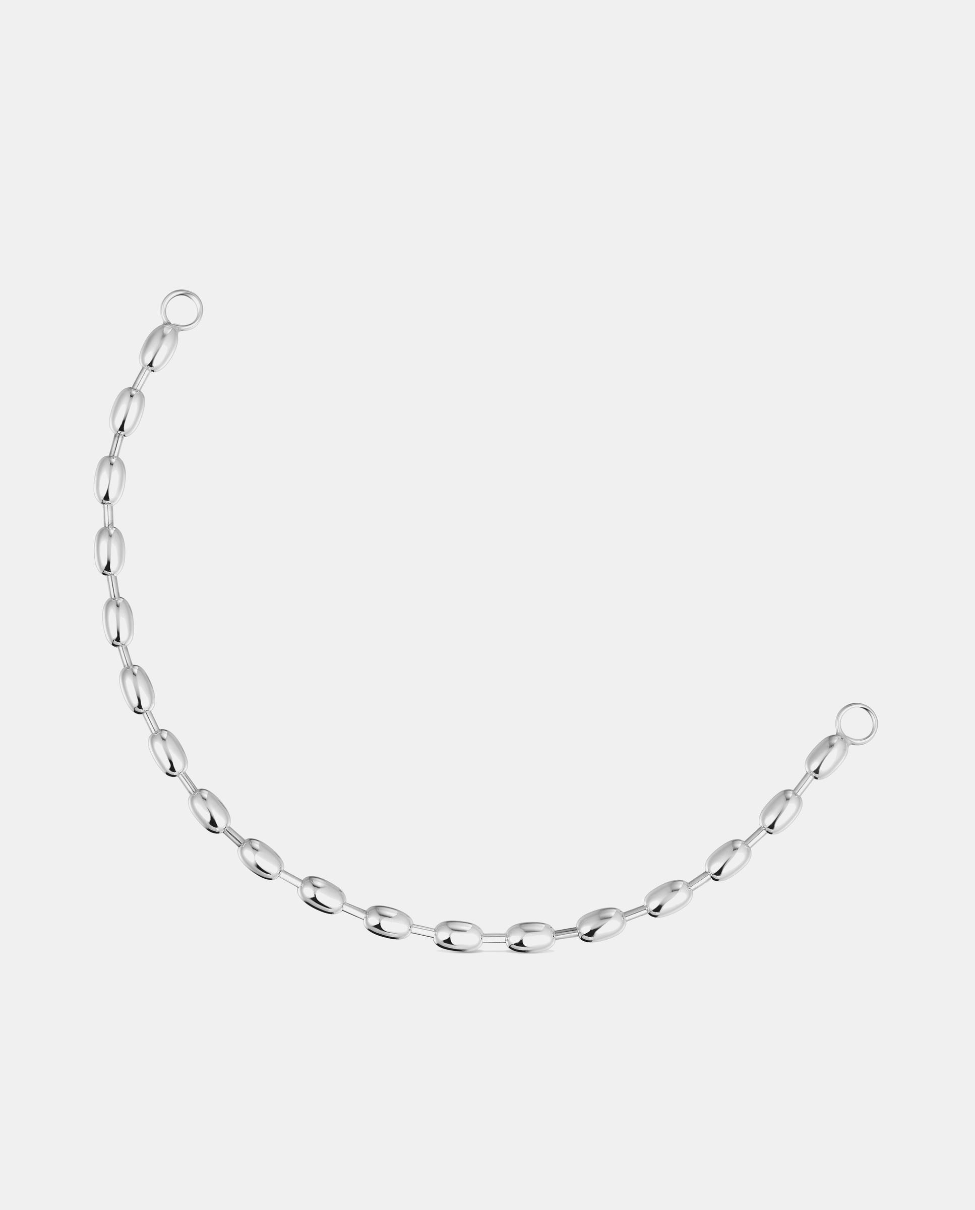 Imagem 0 de Pulseira de Corrente Hold Oval de Prata com Bolas Ovaladas