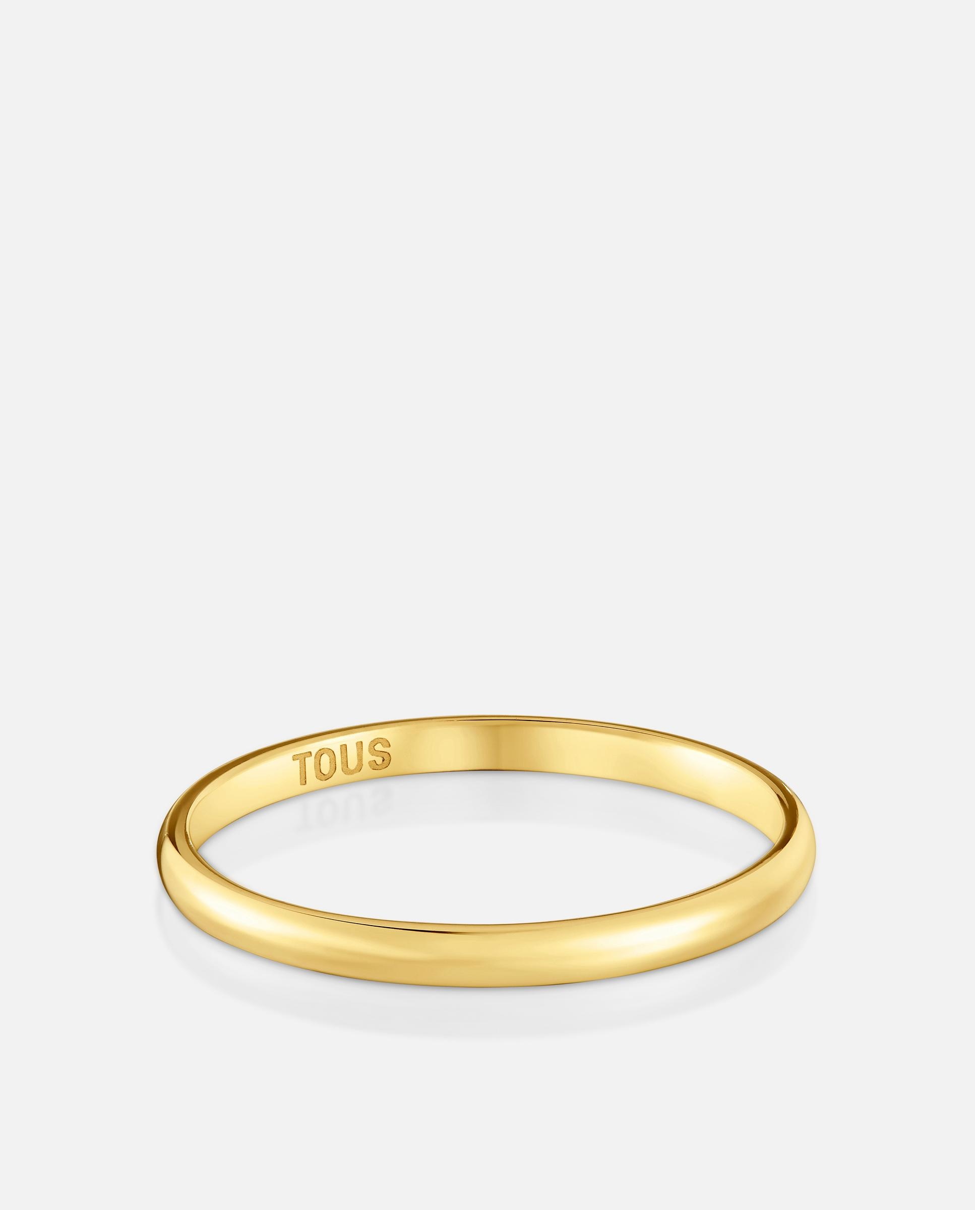 Anel Aliança de Casamento de Ouro Meia Cana 2 Mm Dourado-2