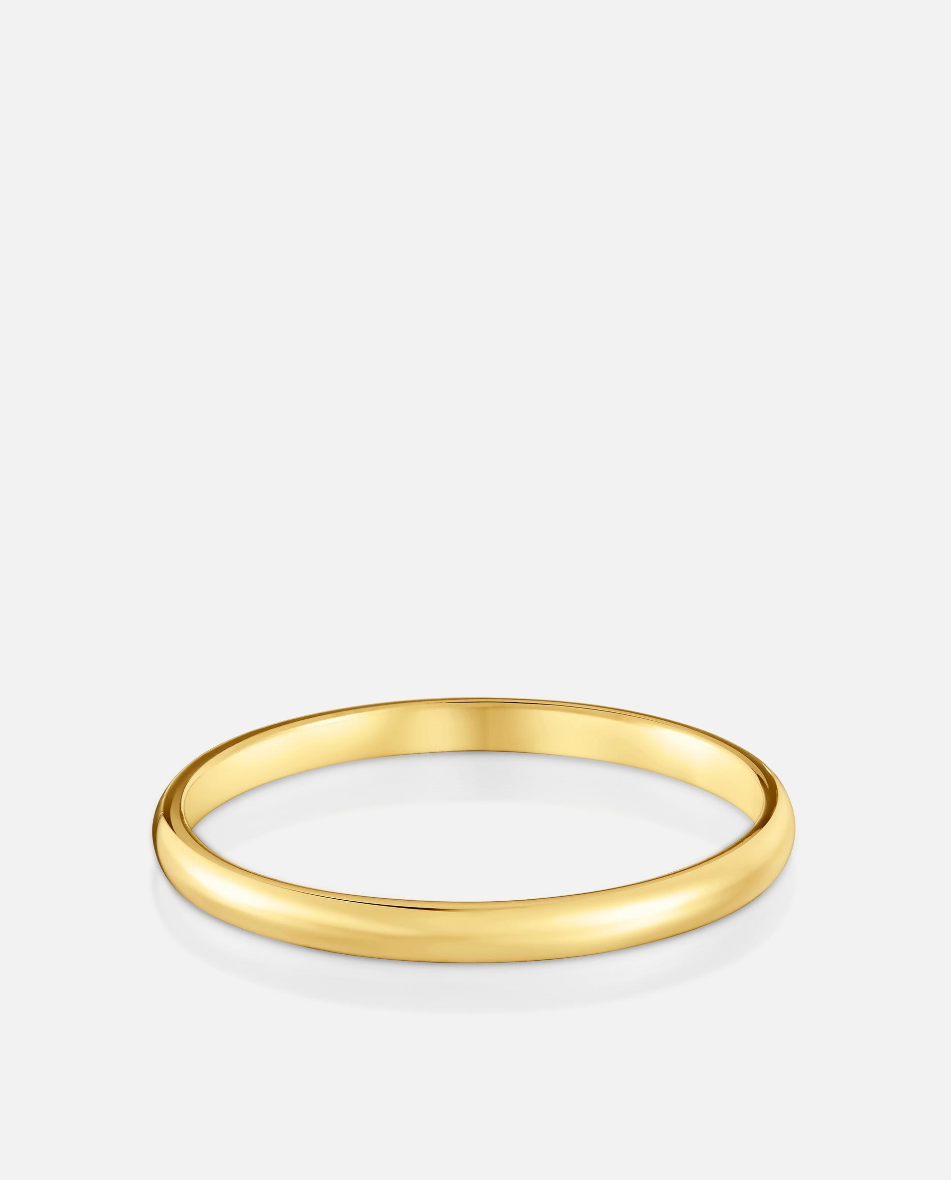 Anel Aliança de Casamento de Ouro Meia Cana 2 Mm Dourado-3