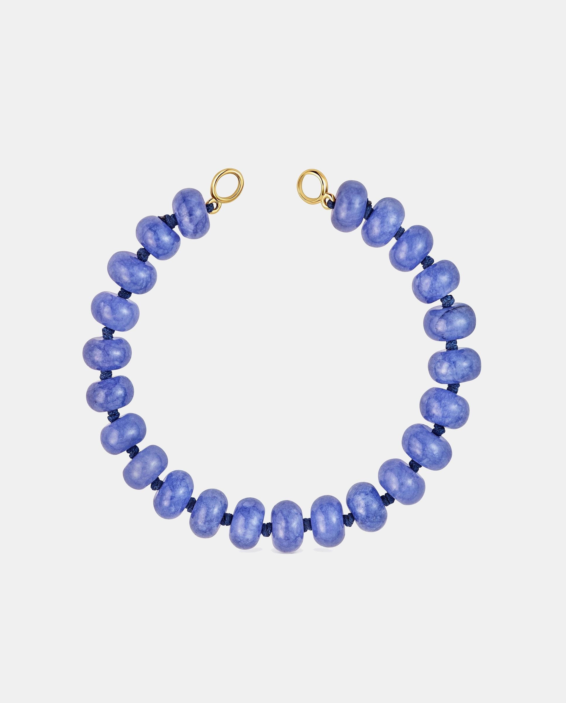 Pulseira Hold Oval Banhada a Ouro 18 Kt Sobre Prata e Quartzita Azul Azul-2