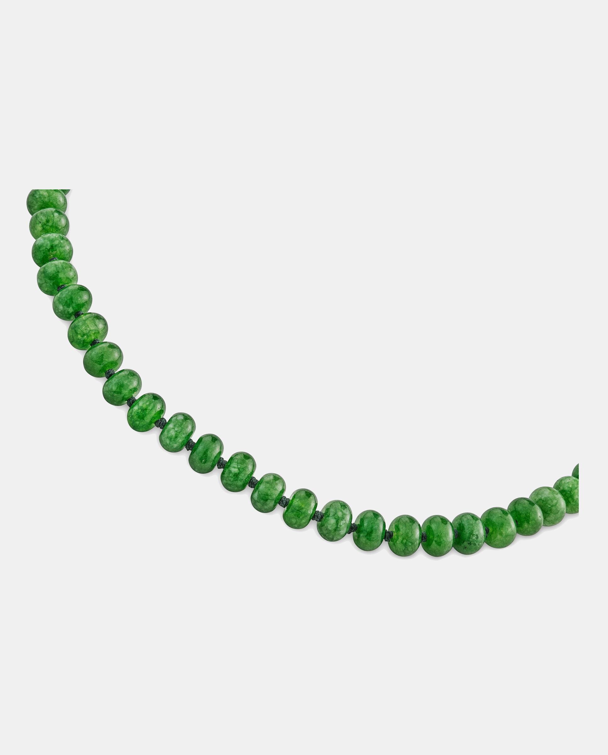 Colar Hold Oval Banhada em Ouro 18 Kt Sobre Prata e Cuarzita Verde-3