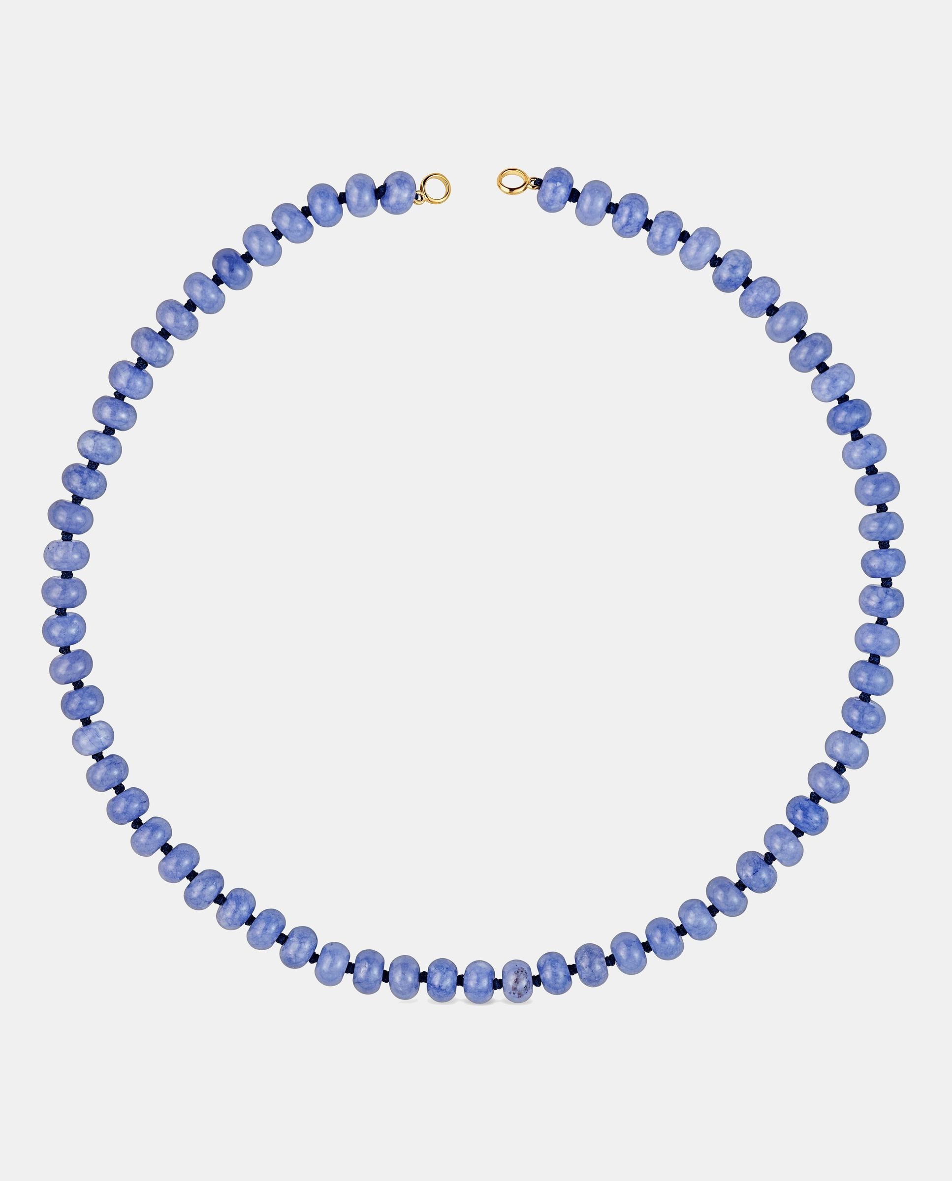 Colar Hold Oval Banhado a Ouro 18 Kt Sobre Prata e Quartzite Azul-1