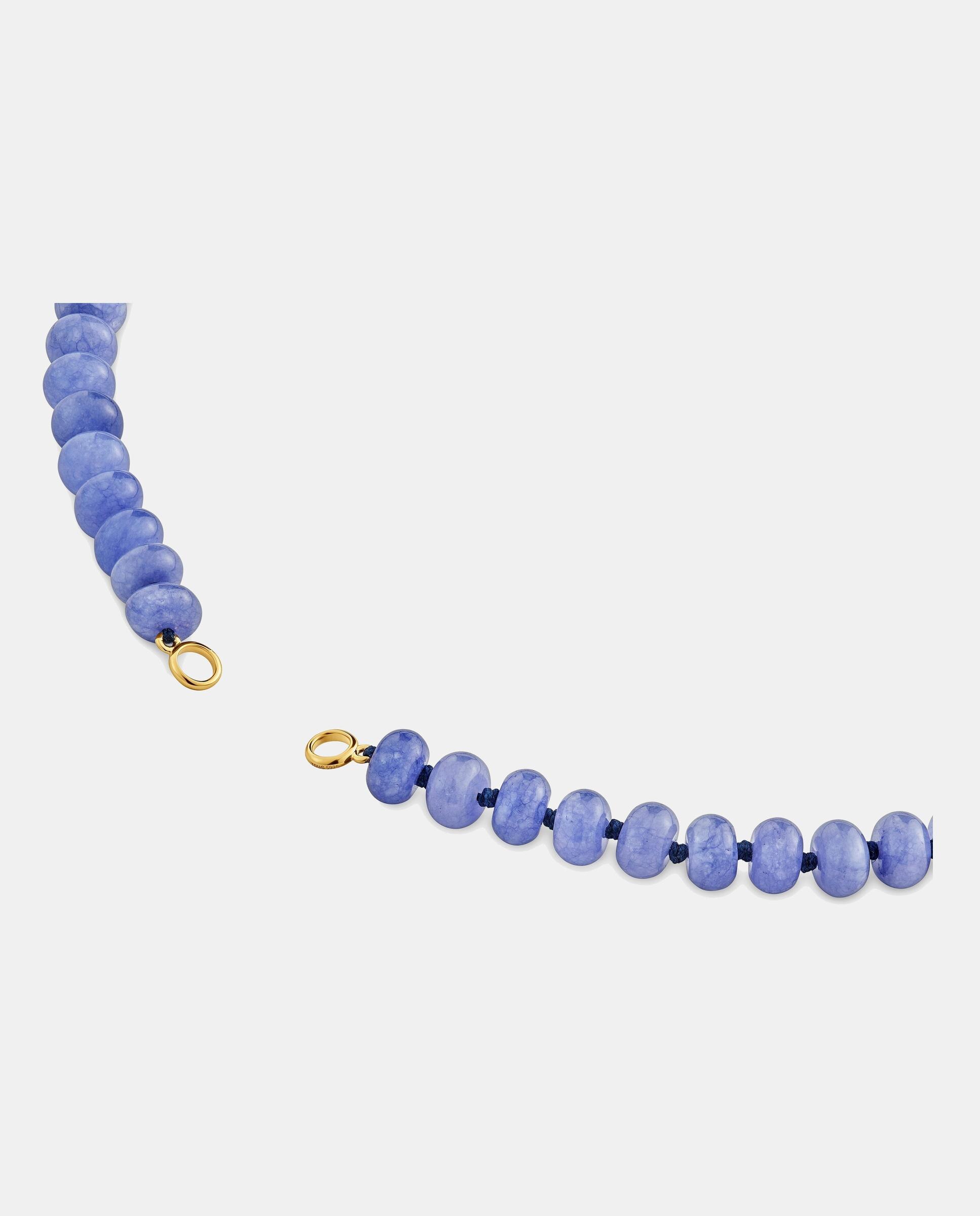 Colar Hold Oval Banhado a Ouro 18 Kt Sobre Prata e Quartzite Azul-2