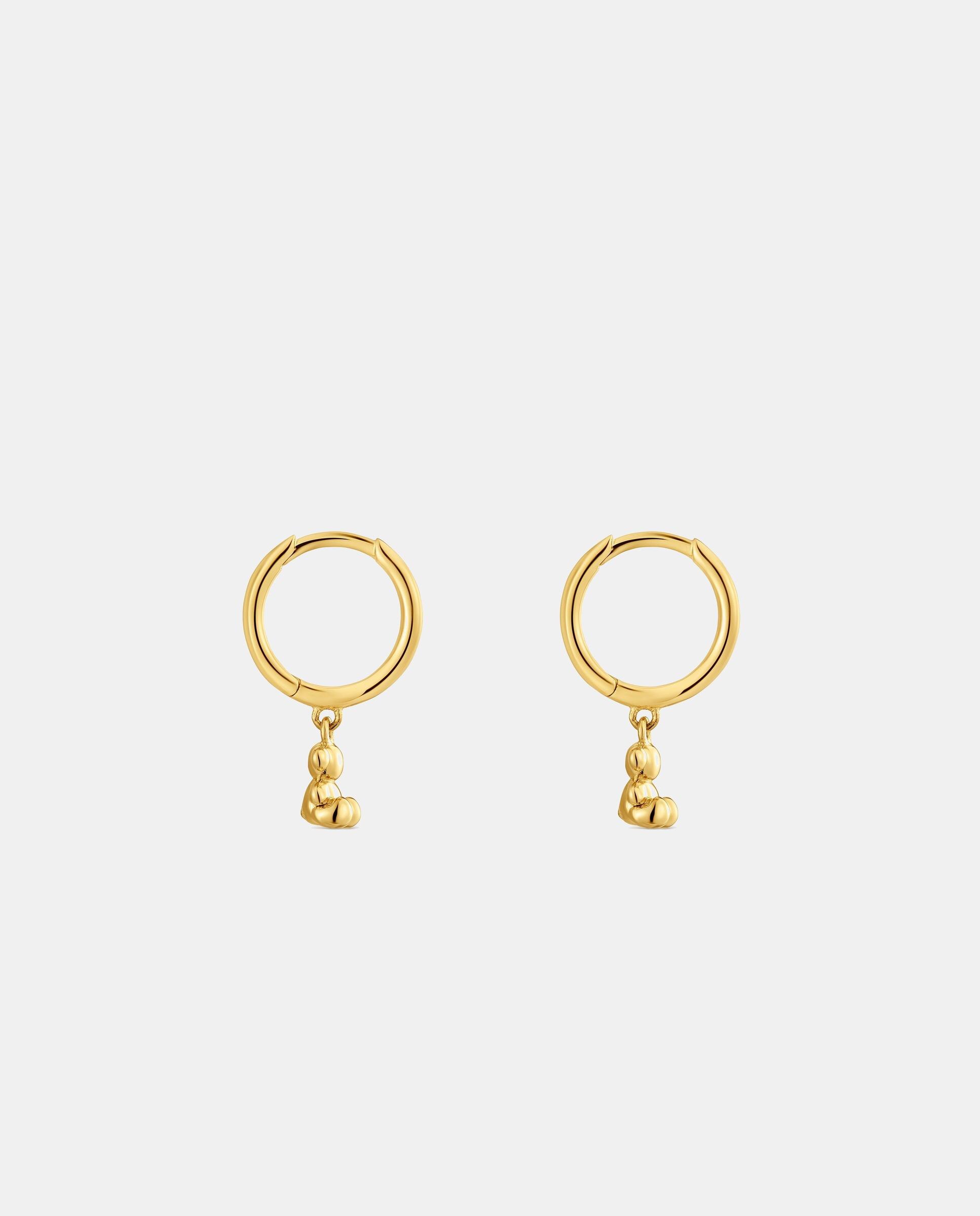 Brincos de Argola de Ouro e Detalhe Urso Bold Bear Dourado-2