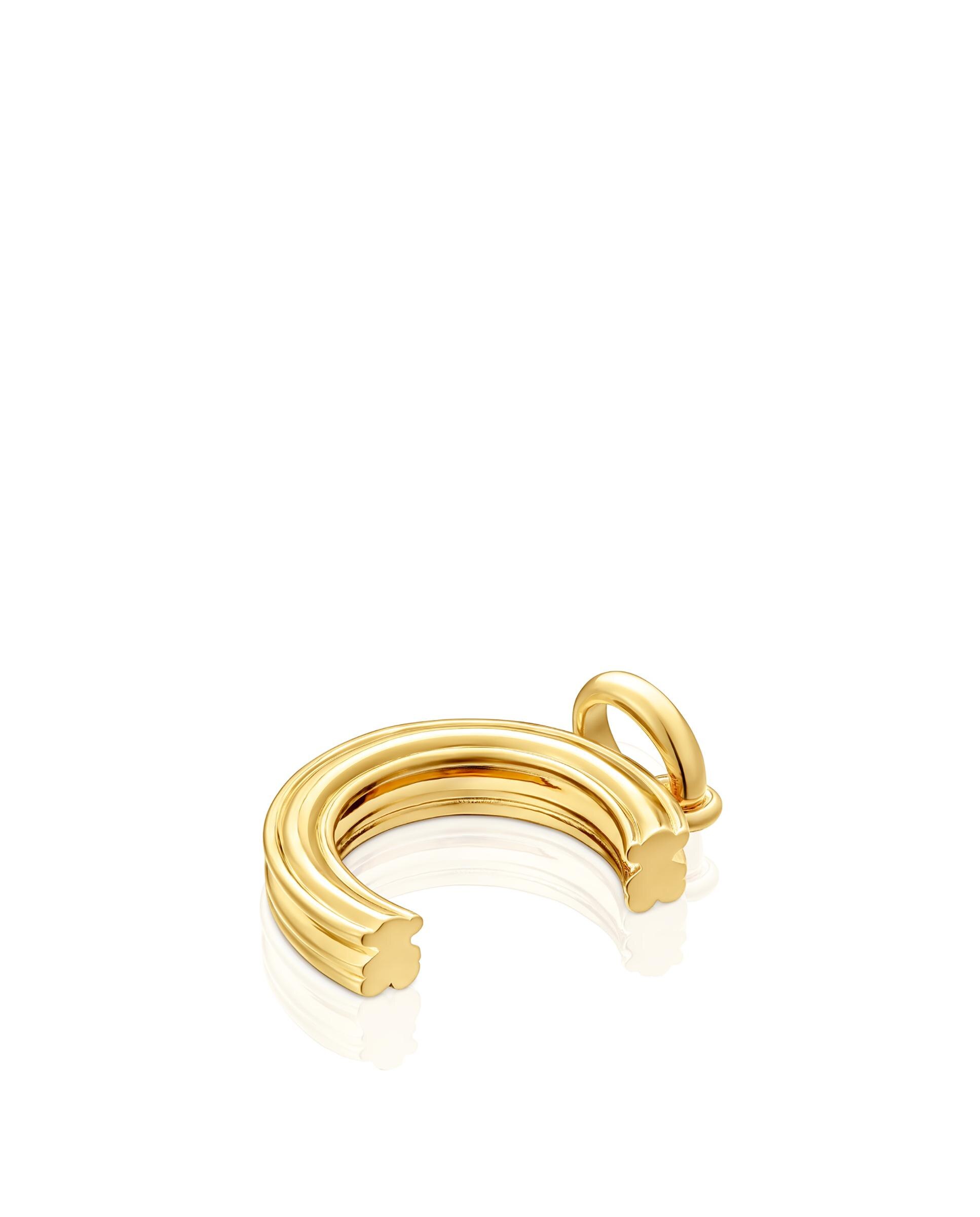 Pendente Alphabet Médio Letra C Banhado em Ouro 18 Kt Sobre Prata Dourado-4