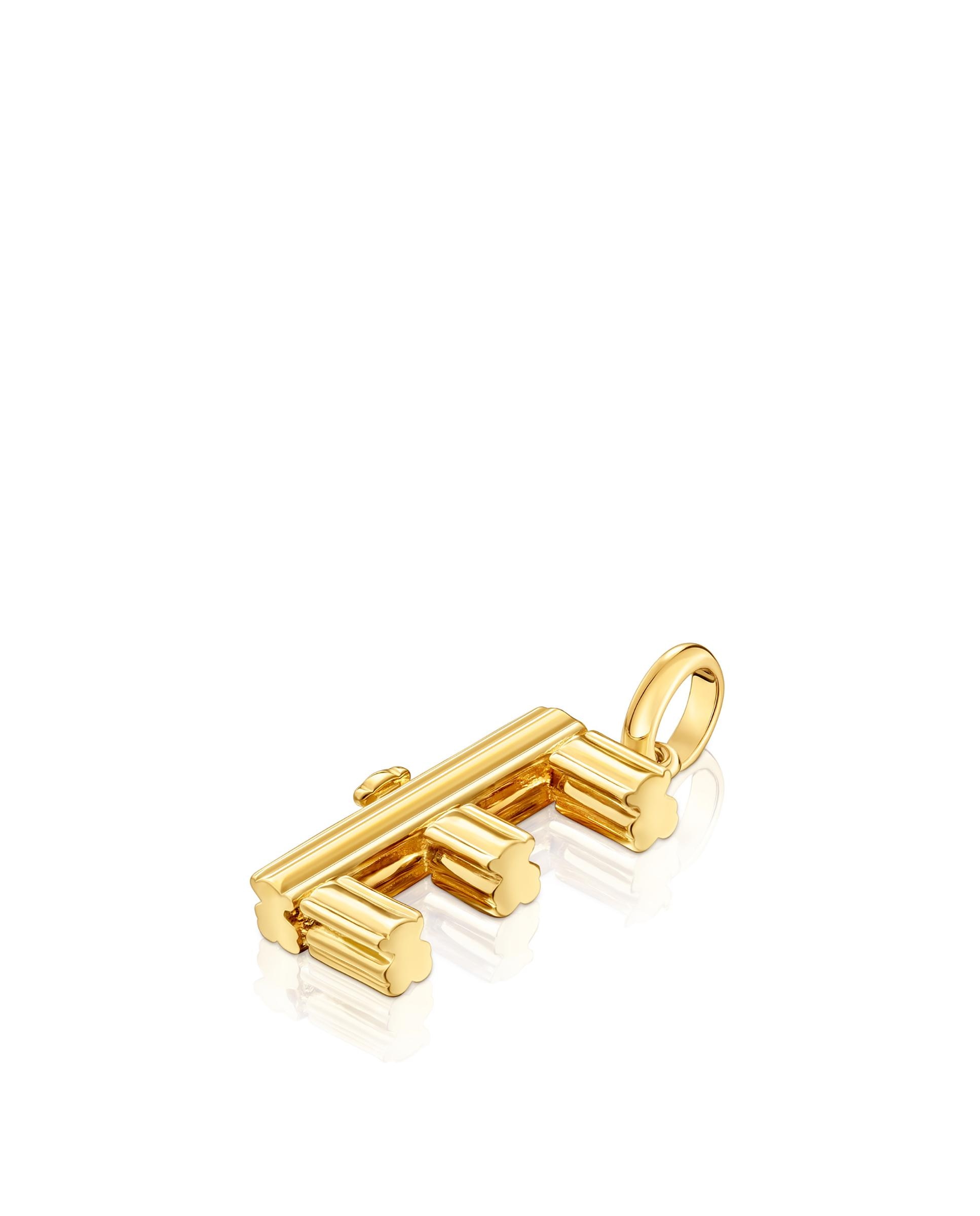 Pendente Alphabet Médio Letra e Banhado em Ouro 18 Kt Sobre Prata Dourado-4
