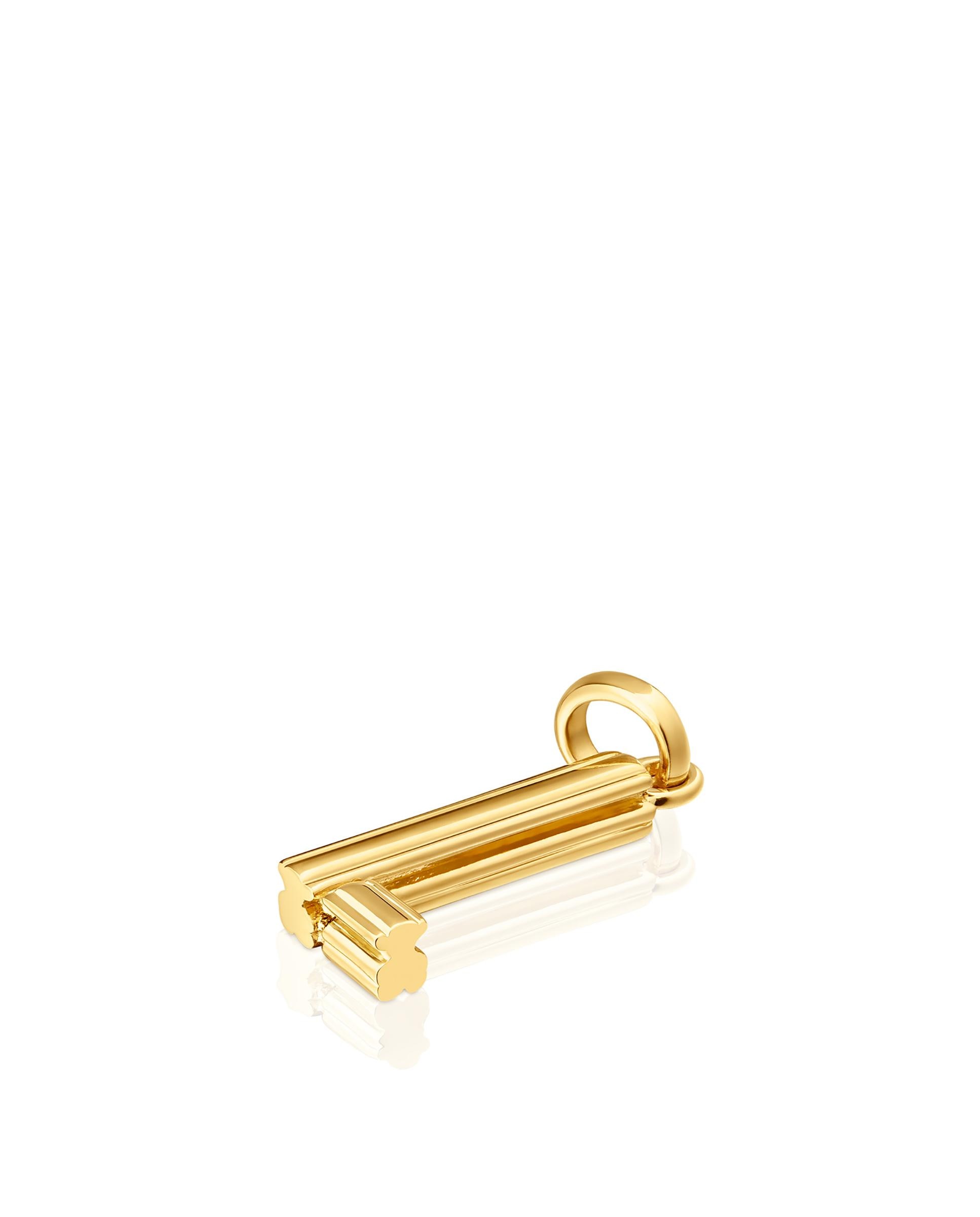 Pendente Alphabet Médio Letra L Banhado em Ouro 18 Kt Sobre Prata Dourado-4