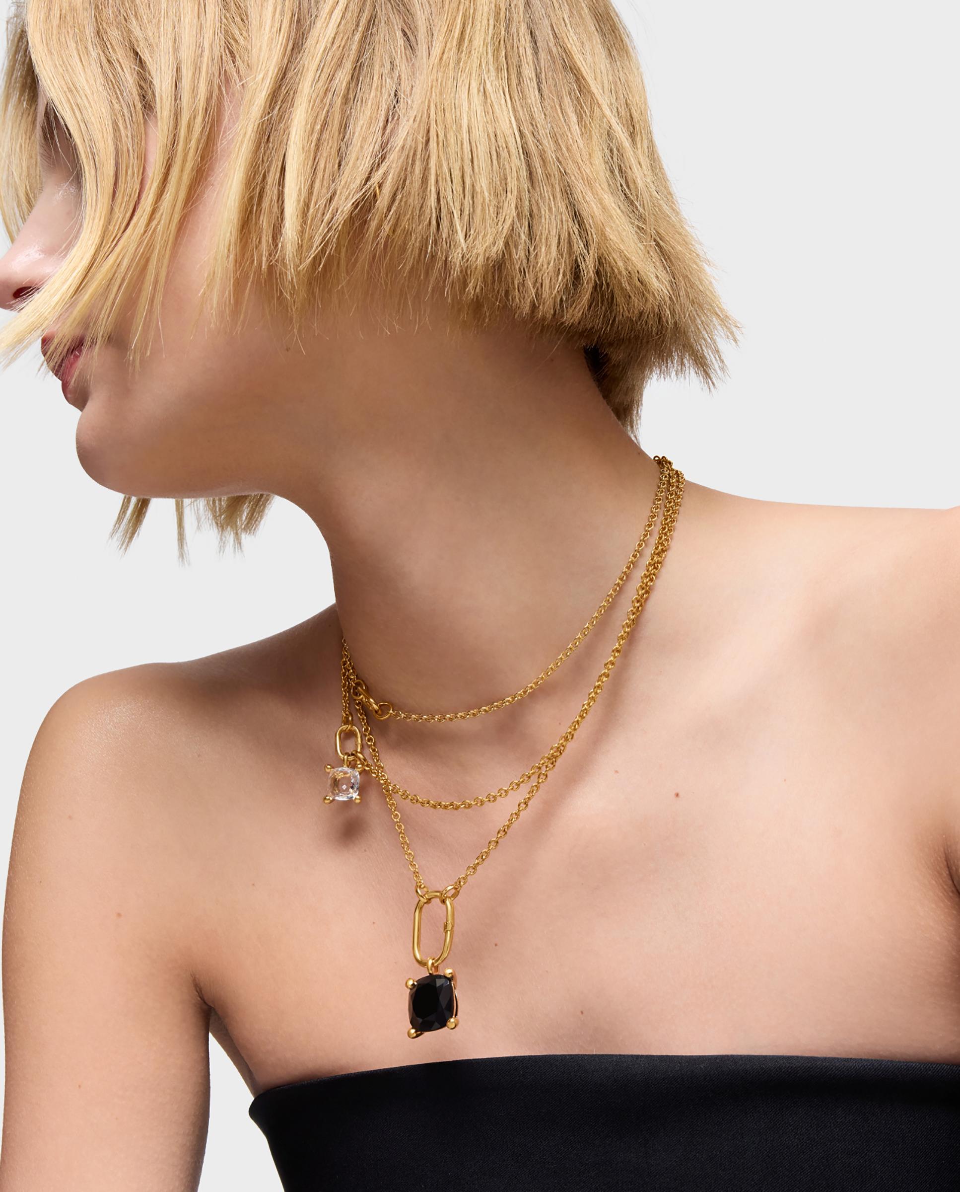 Pendente em Black Grande Banhado em Ouro 18 Kt Sobre Prata com Ónix Preto-5