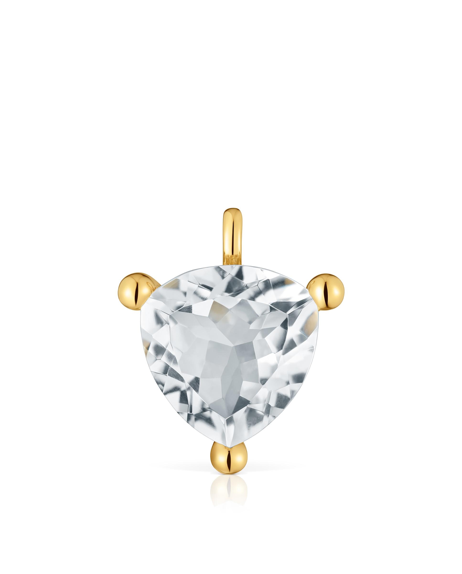 Pendente em White Banhado em Ouro 18 Kt Sobre Prata com Quartzo Branco-1