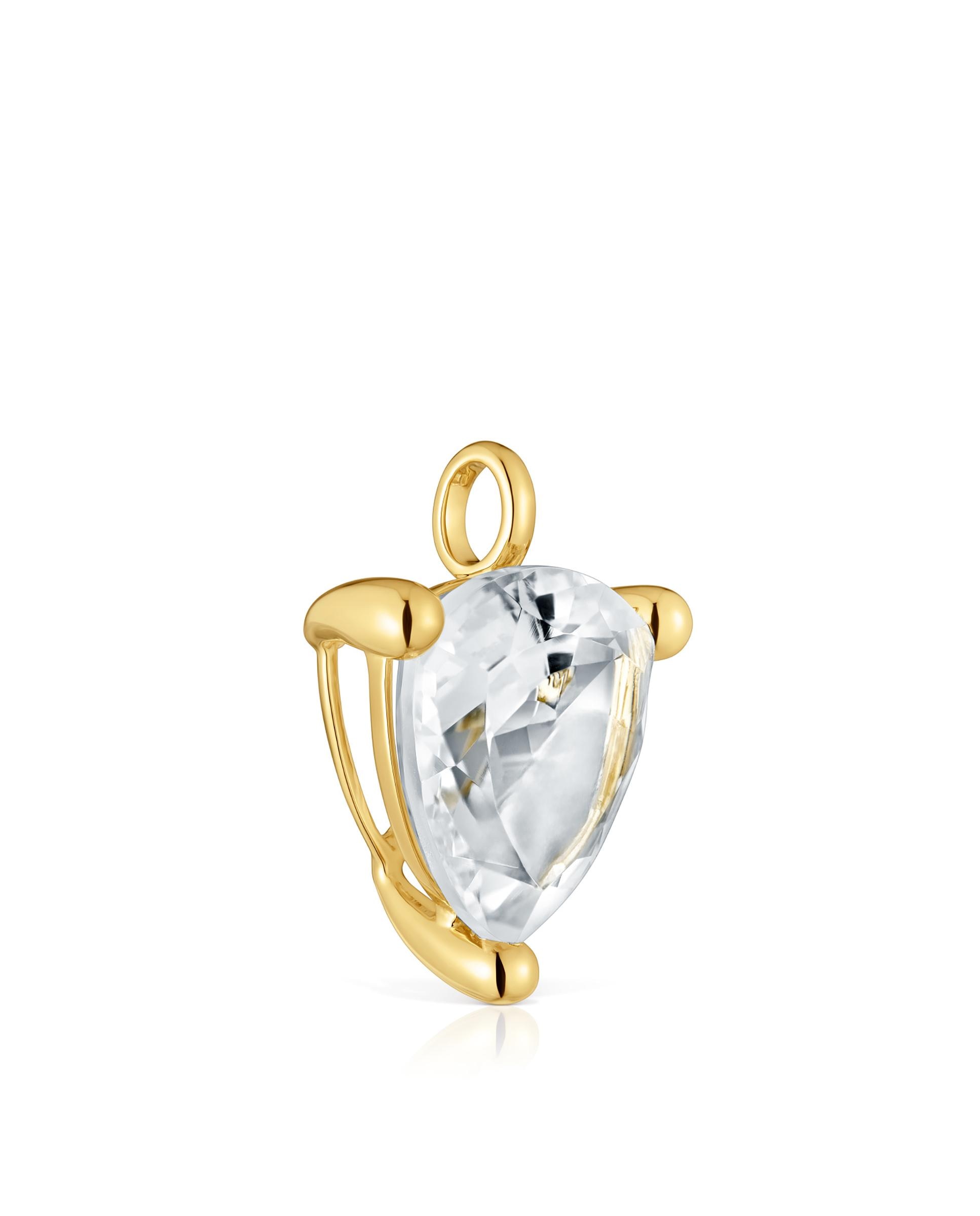 Pendente em White Banhado em Ouro 18 Kt Sobre Prata com Quartzo Branco-2