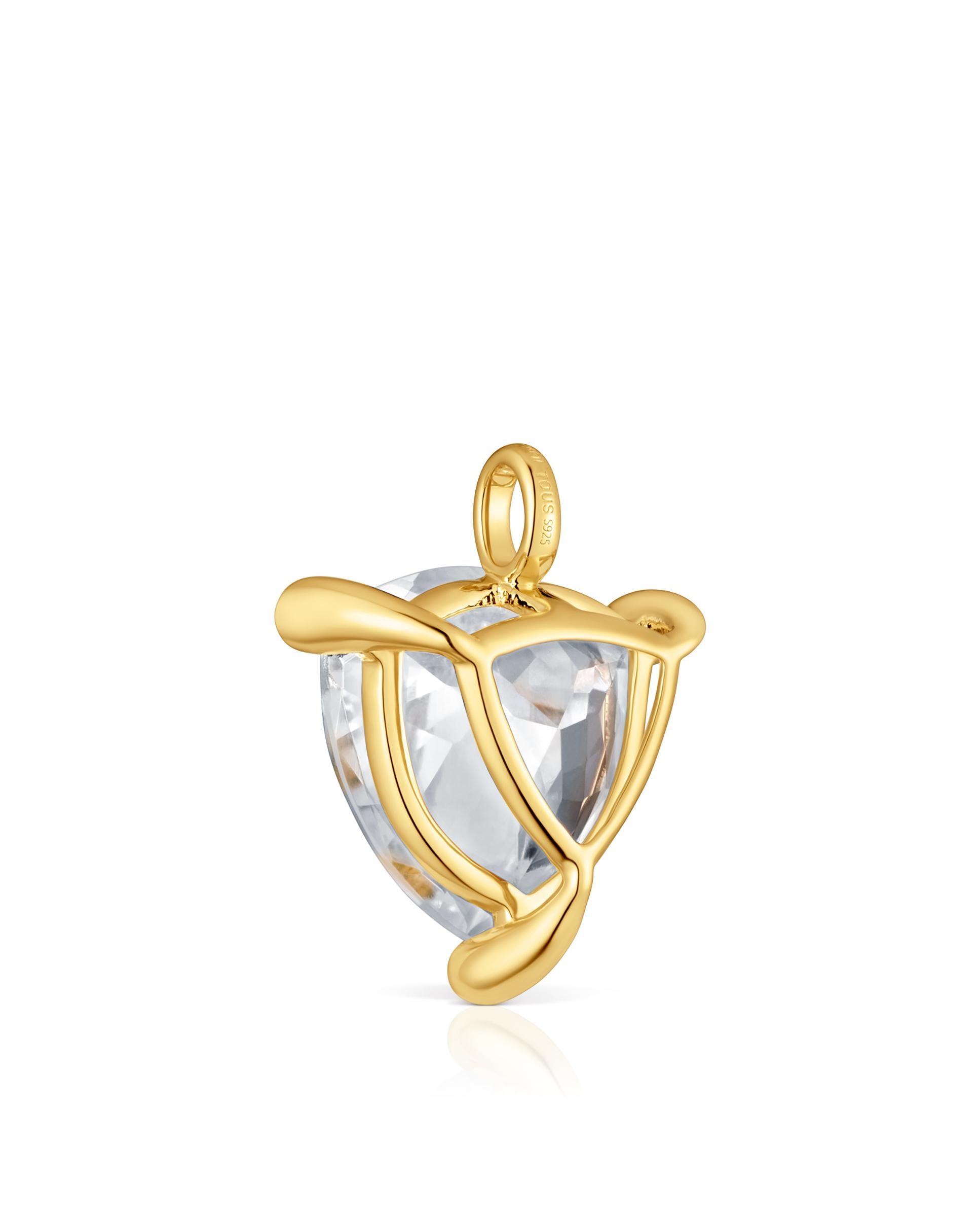 Pendente em White Banhado em Ouro 18 Kt Sobre Prata com Quartzo Branco-3