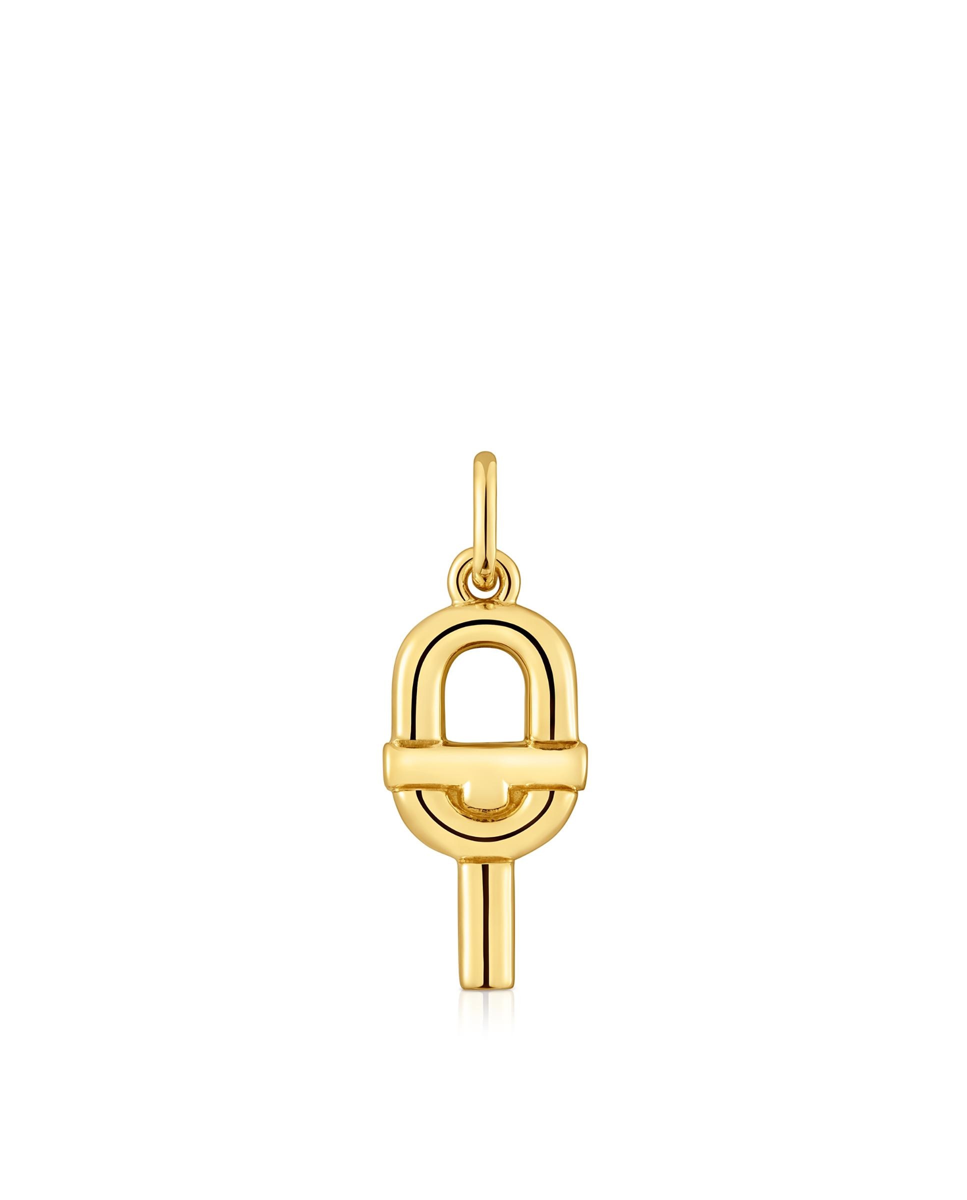 Pendente Manifesto Pequeno Banhado em Ouro de 18 Kt Sobre Prata Dourado-1