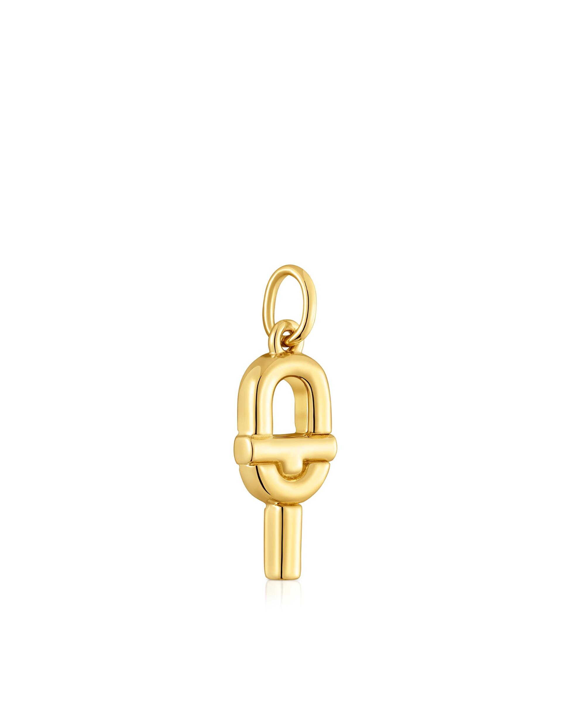 Pendente Manifesto Pequeno Banhado em Ouro de 18 Kt Sobre Prata Dourado-2