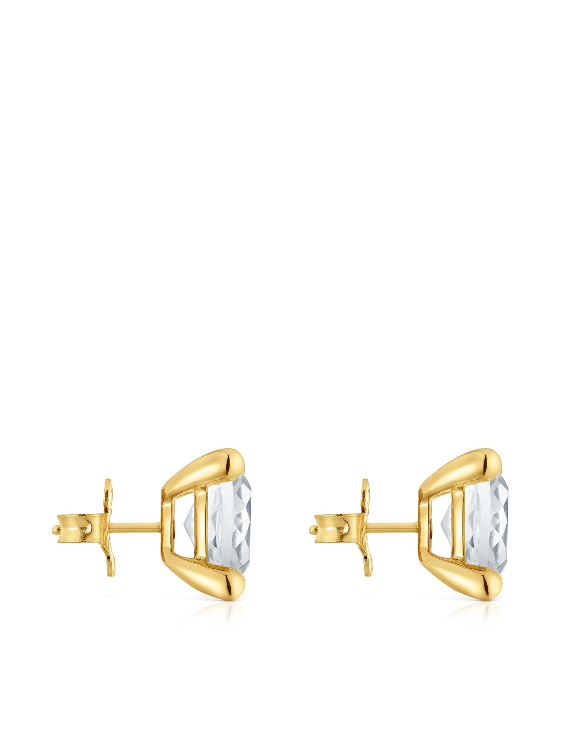 Brincos em White Banhados a Ouro 18 Kt Sobre Prata com Quartzo Branco-2