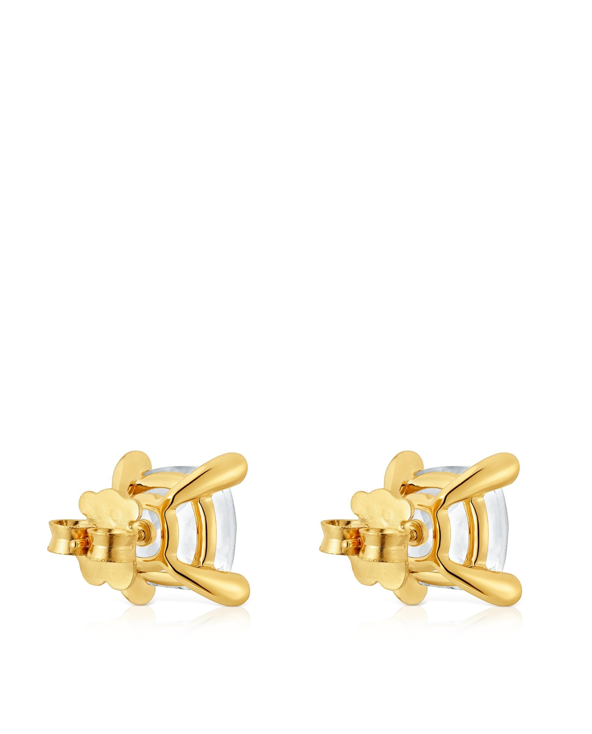 Brincos em White Banhados a Ouro 18 Kt Sobre Prata com Quartzo Branco-3