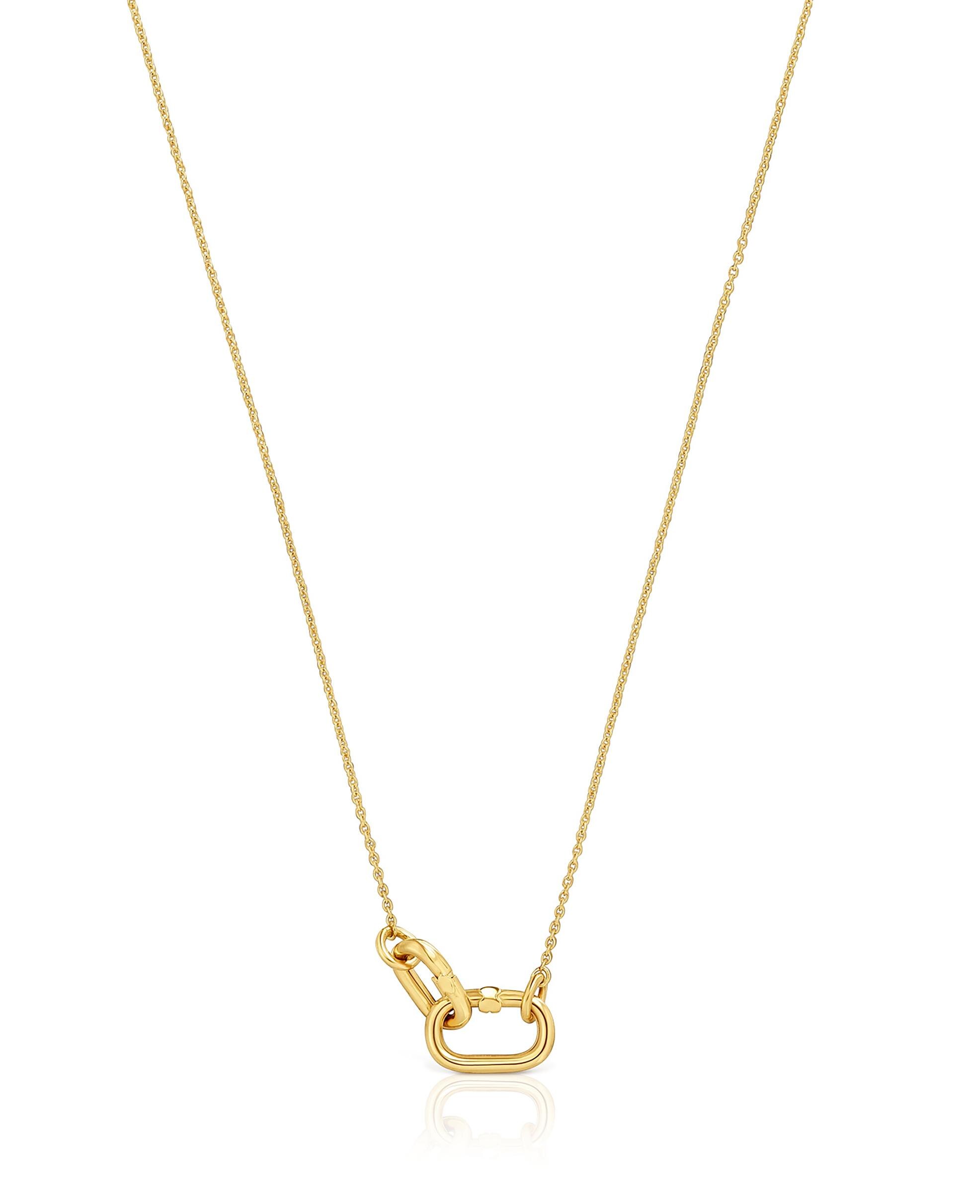 Colar Hold Oval de Ouro Duplo Dourado-2